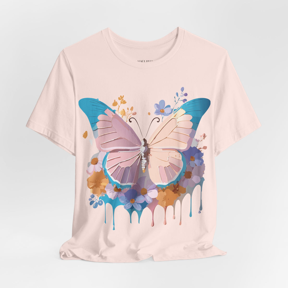 Butterfly Graphic Unisex Cotton Bella+Canvas Tee with Art Design n26