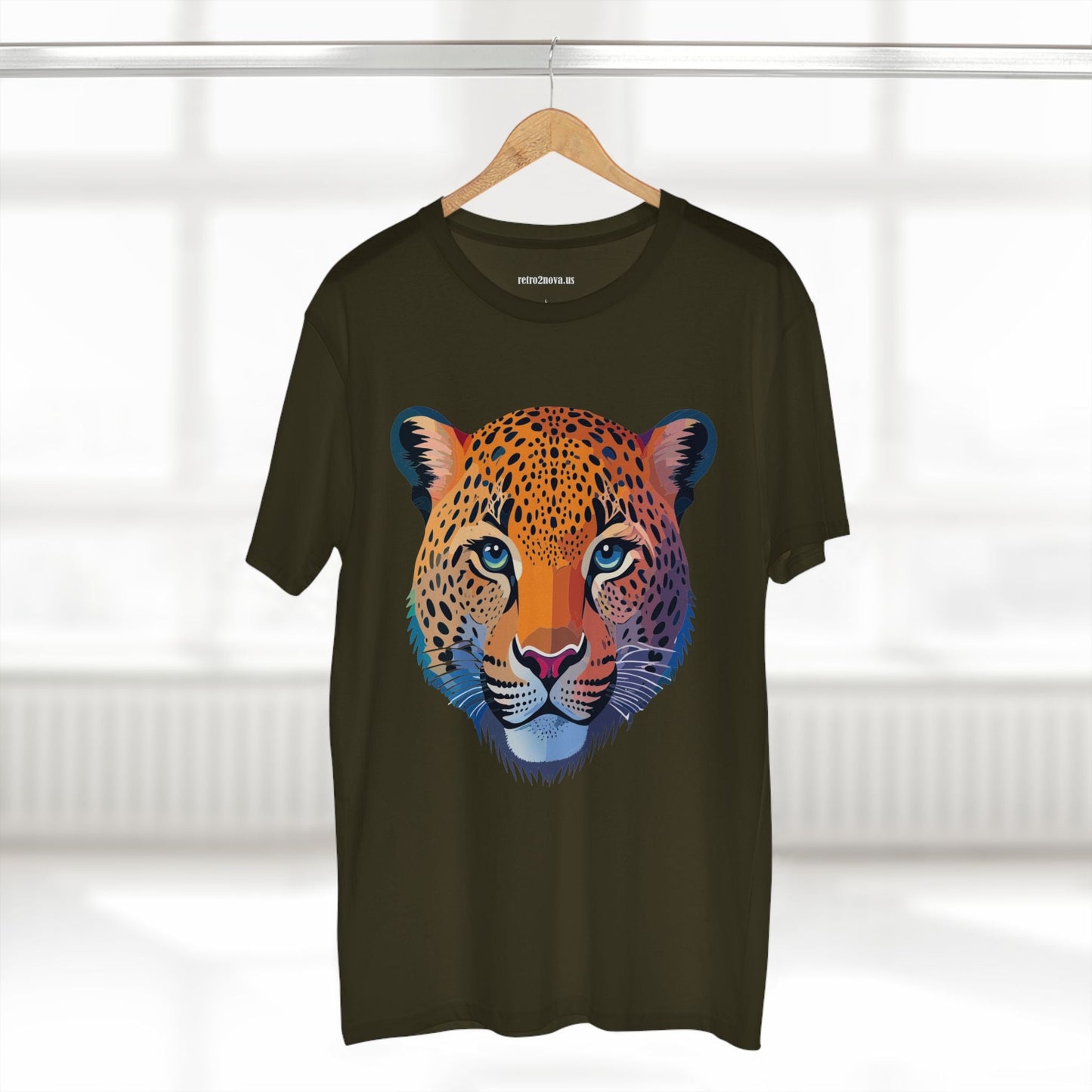 Unisex Cheetah Animal Shirt Premium Cotton Staple Tee With Original Art Design From Retro2Nova Collection
