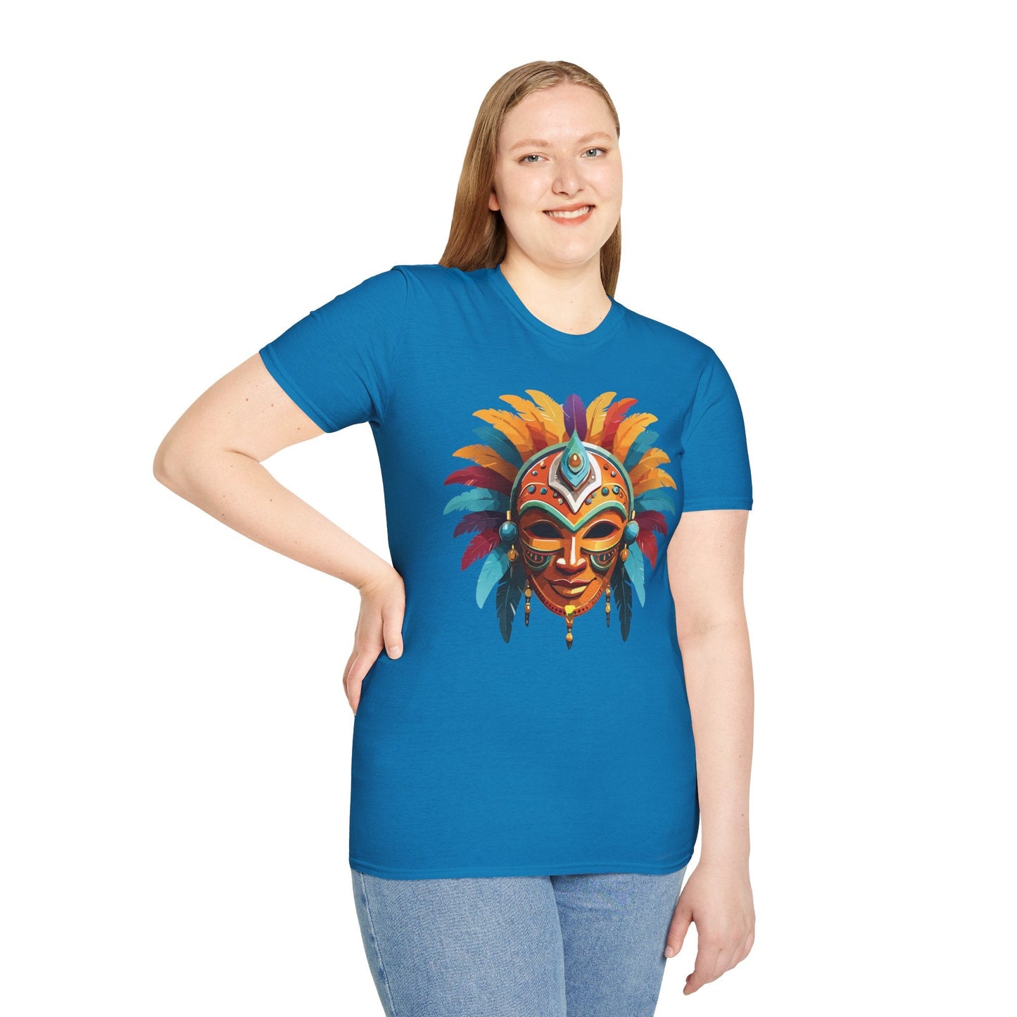 Mask Graphic Unisex Cotton Masquerade Design Artwork Tee 4