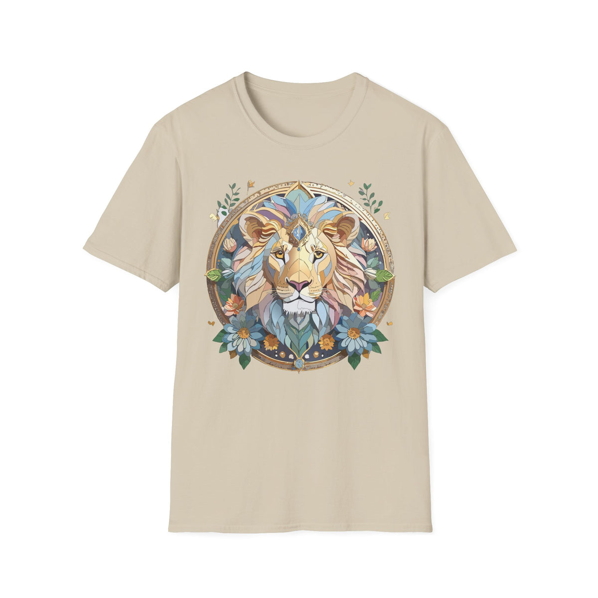 Boho Geometric Lion Tee | Lion Face T-Shirt, Bohemian Animal Graphic