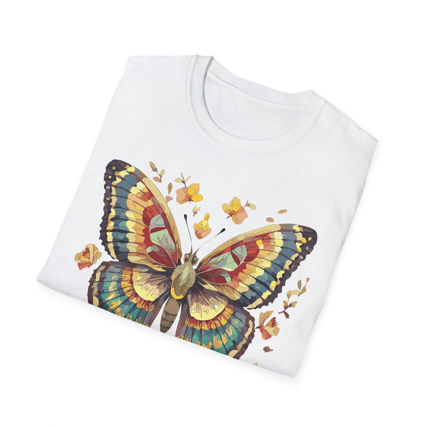 Butterfly Graphic T Shirt Unisex Gildan Softstyle 64000 Monarch Design Lightweight Everyday Wear