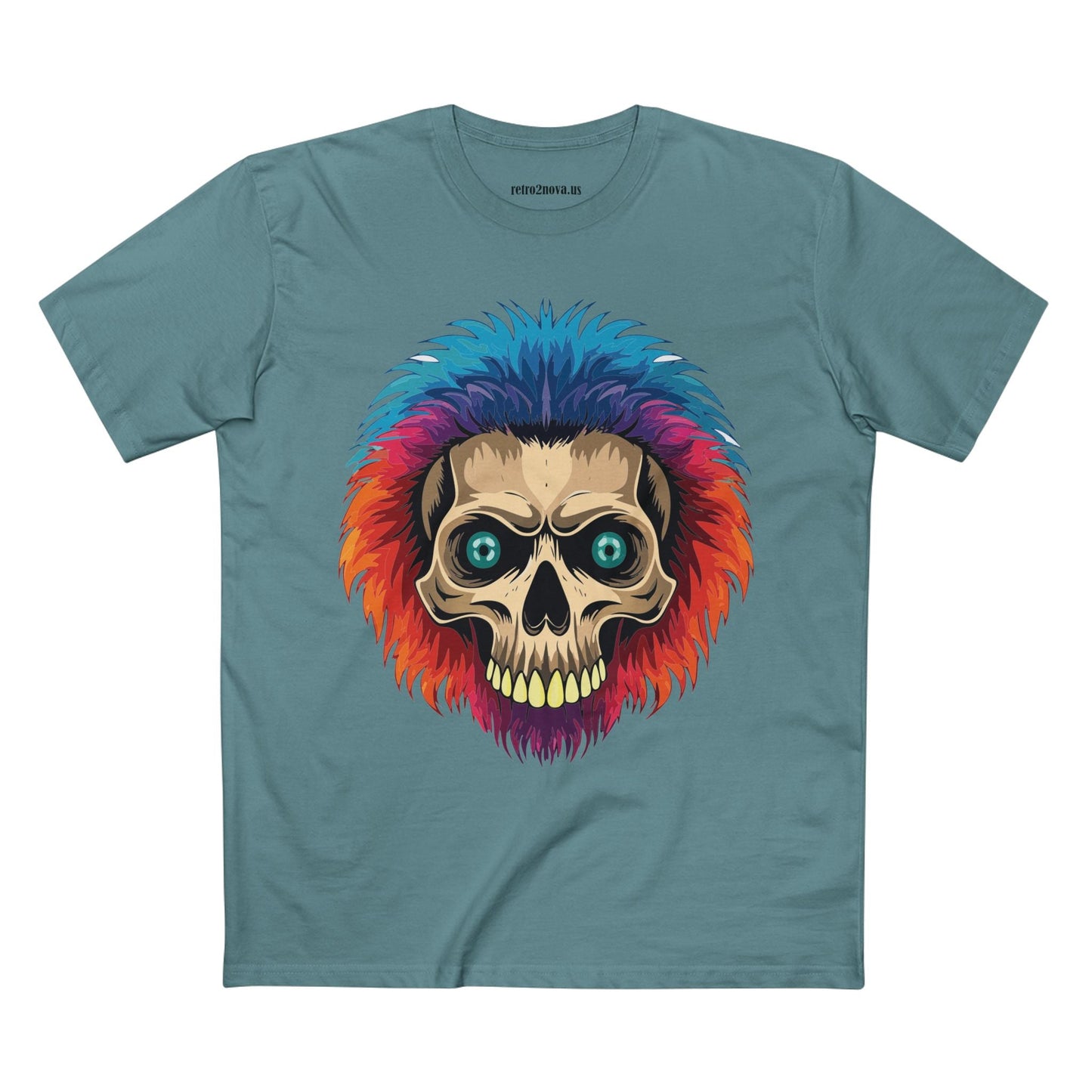 Retro2Nova Skull Shirt Unisex Skeleton Tee Premium Cotton Staple Tee With Original Art Design
