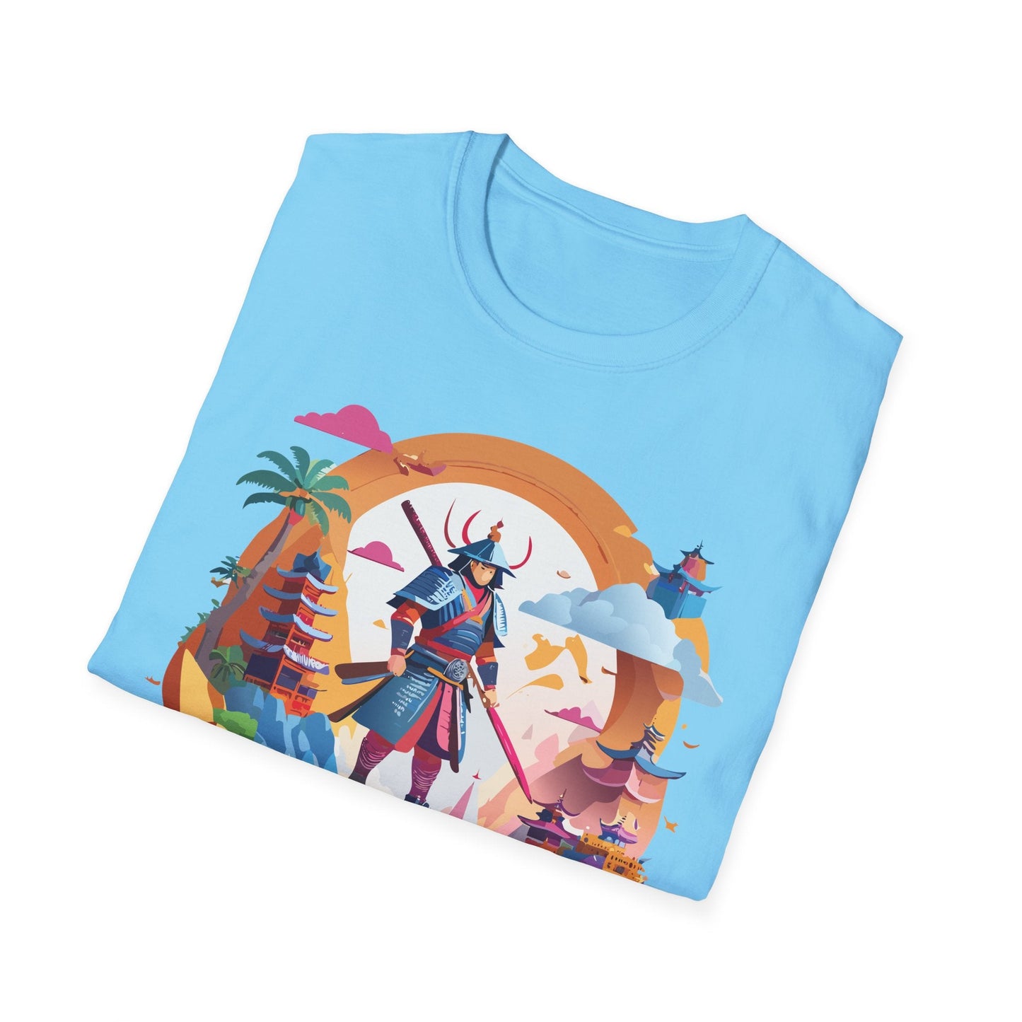 Samurai T Shirt Unisex Gildan Softstyle 64000 100 Percent Ring Spun Cotton Lightweight Tee