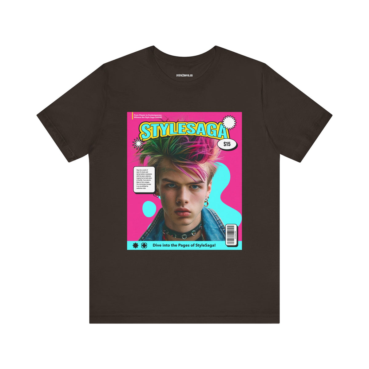 Magazine Cover Graphic Unisex Cotton Bella+Canvas Tee with Retro Poster ab29