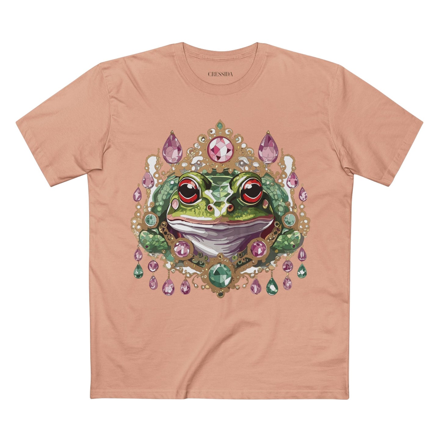 Frog Graphic Unisex 100 Cotton Tee With Unique Animal Golden Medallion Art Design 26
