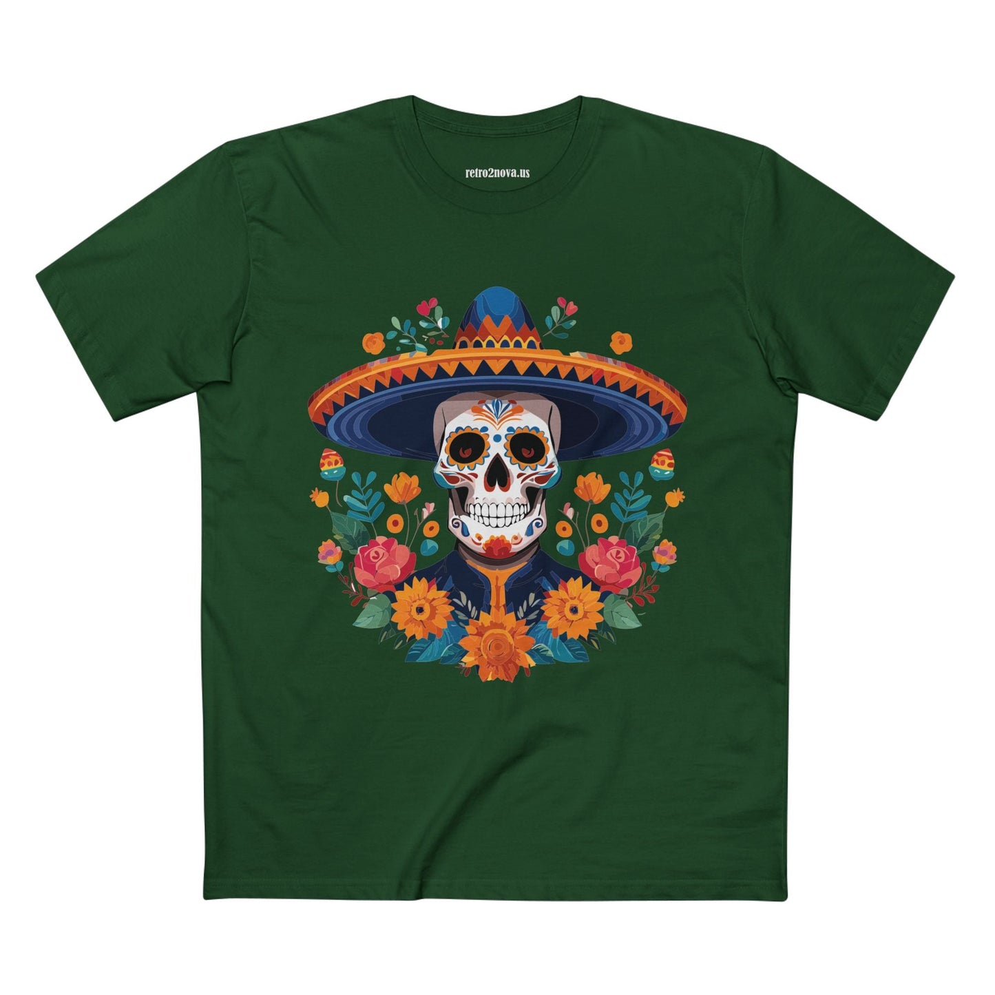 Skull And Skeleton Shirt Unisex Premium Cotton Tee With Original Art Design Retro2Nova