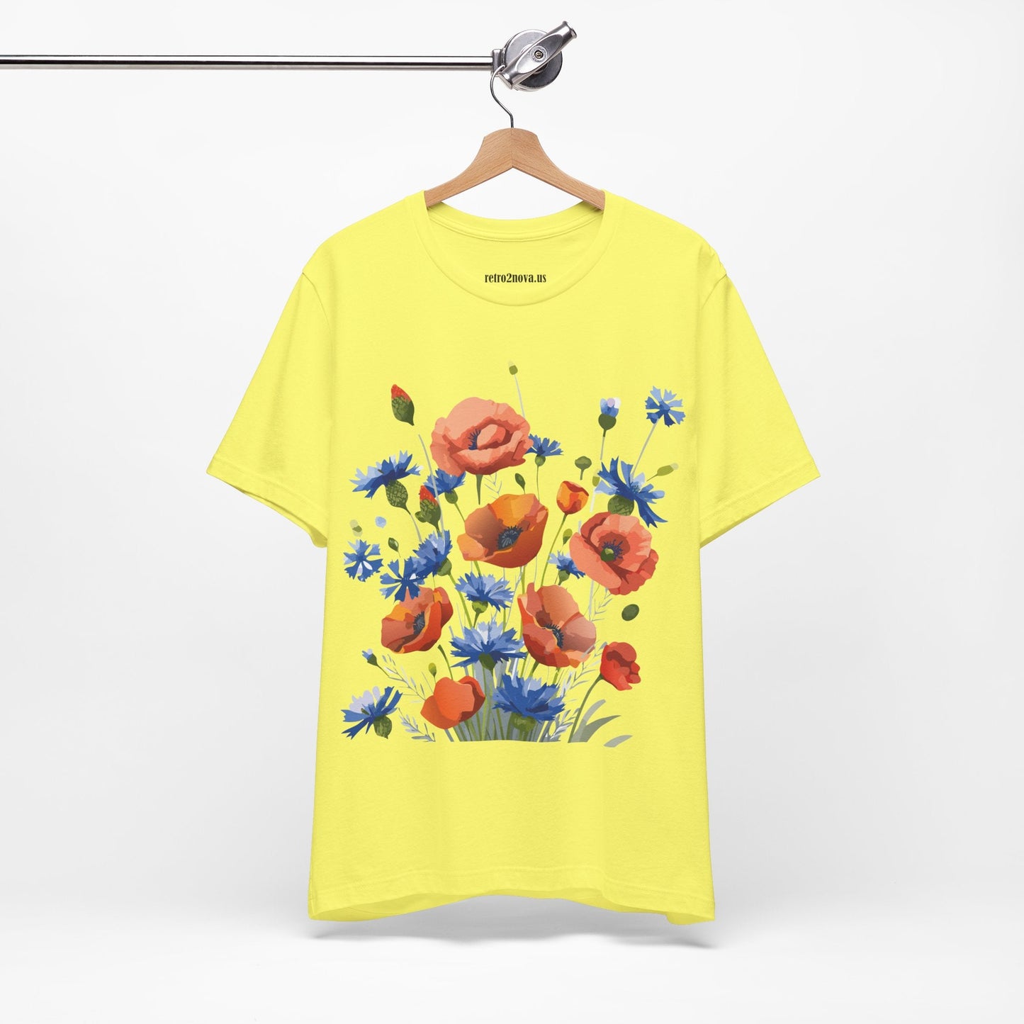 Unisex Floral Shirt Floral Print Tee Lightweight Breathable Fabric Short Sleeve Casual Wear