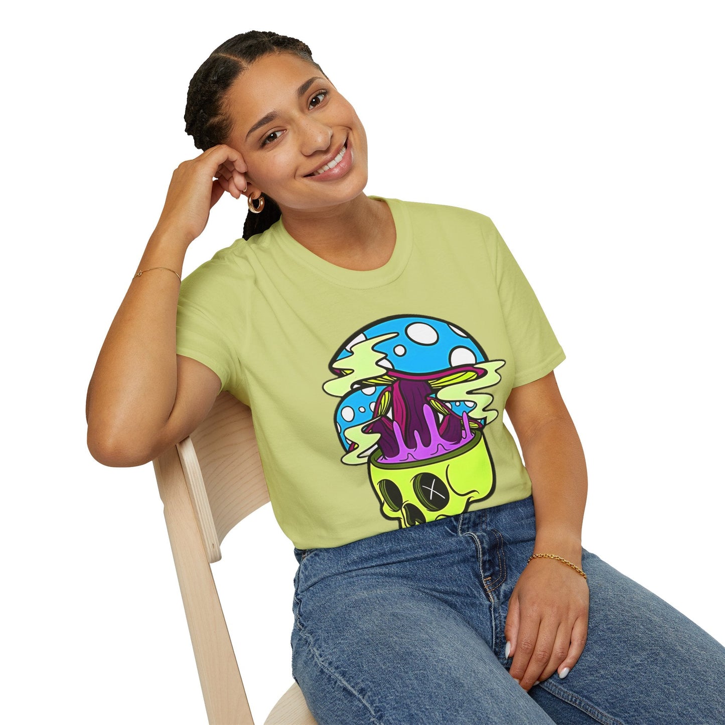 Skull Tee Shirt Unisex Skeleton Shirt With Art Design Gildan Softstyle Cotton Tee