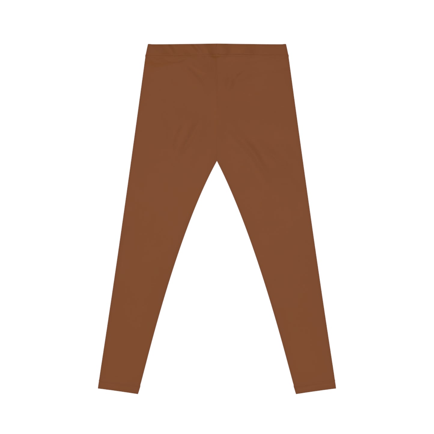 Saddle Brown Color Women's Poly-Span Casual Leggings XS-2XL