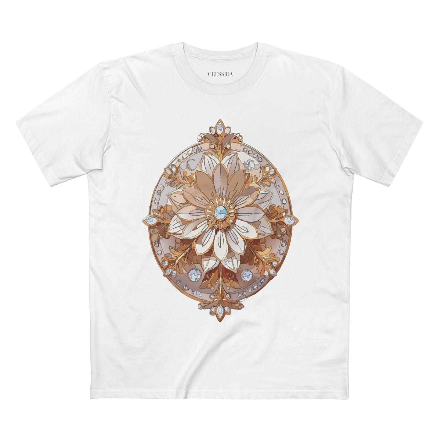 Floral Graphic T-Shirt Unisex 100 Cotton Art Design with Antique Flowers Tee 12