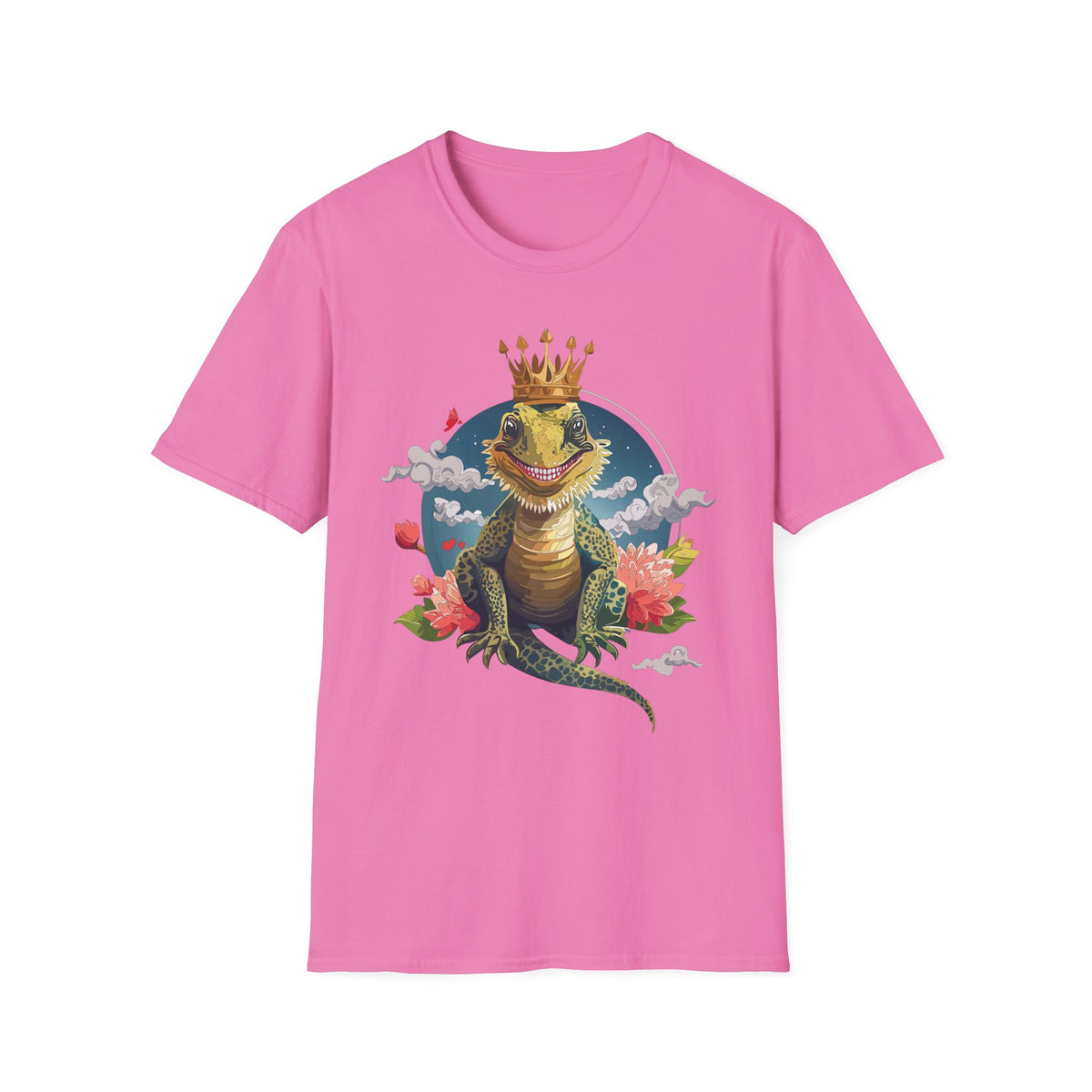 Crowned Lizard King T-Shirt | Royal Gecko Illustration