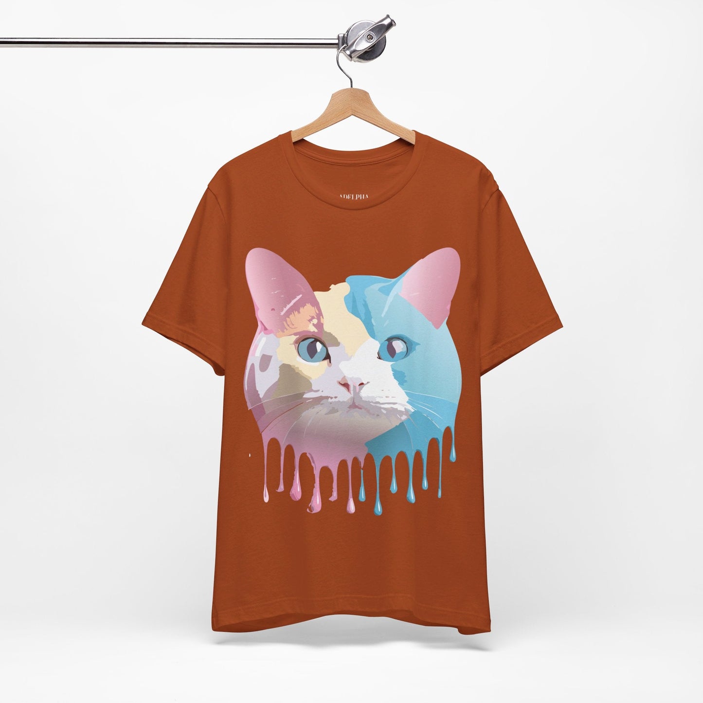 Cat Graphic Tee Unisex Short Sleeve Shirt With Vintage Adelpha Artwork