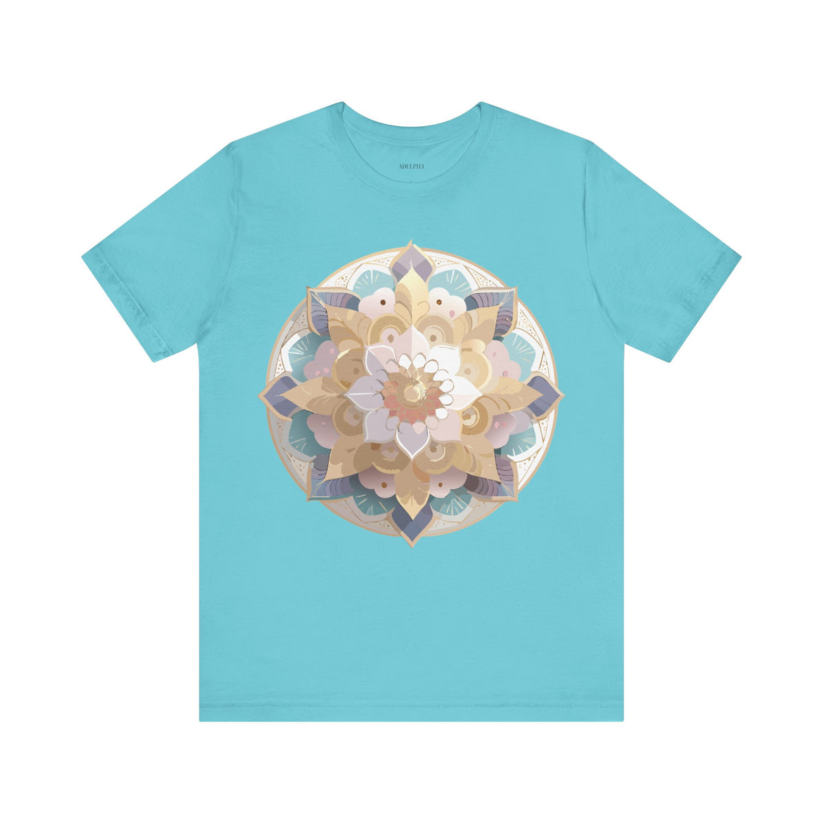 Mandala Graphic Unisex Cotton Bella+Canvas Tee with Floral Art Design d27