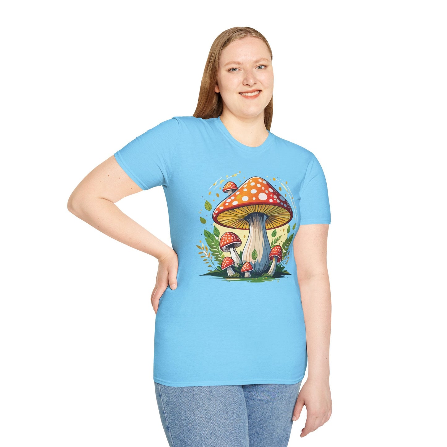 Mashroom Tee Shirt Unisex Funny Mashroom Design Softstyle 64000 Ring Spun Cotton Tee