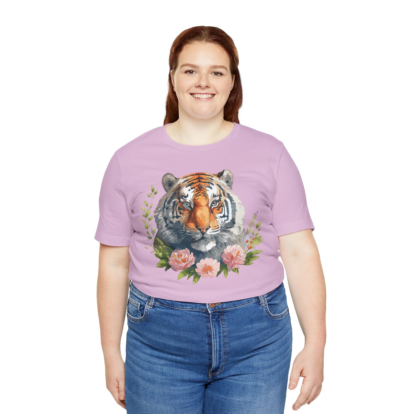 Floral Tiger Shirt, Animal Shirt, Tiger Tee, Unisex Tee, Floral T-shirt, T-Shirt with Animal