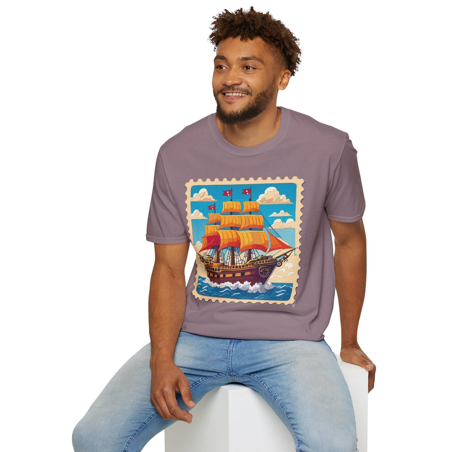 Unisex Softstyle Frigate Ship T Shirt 100 Percent Ring Spun Cotton Gildan 64000 Tee