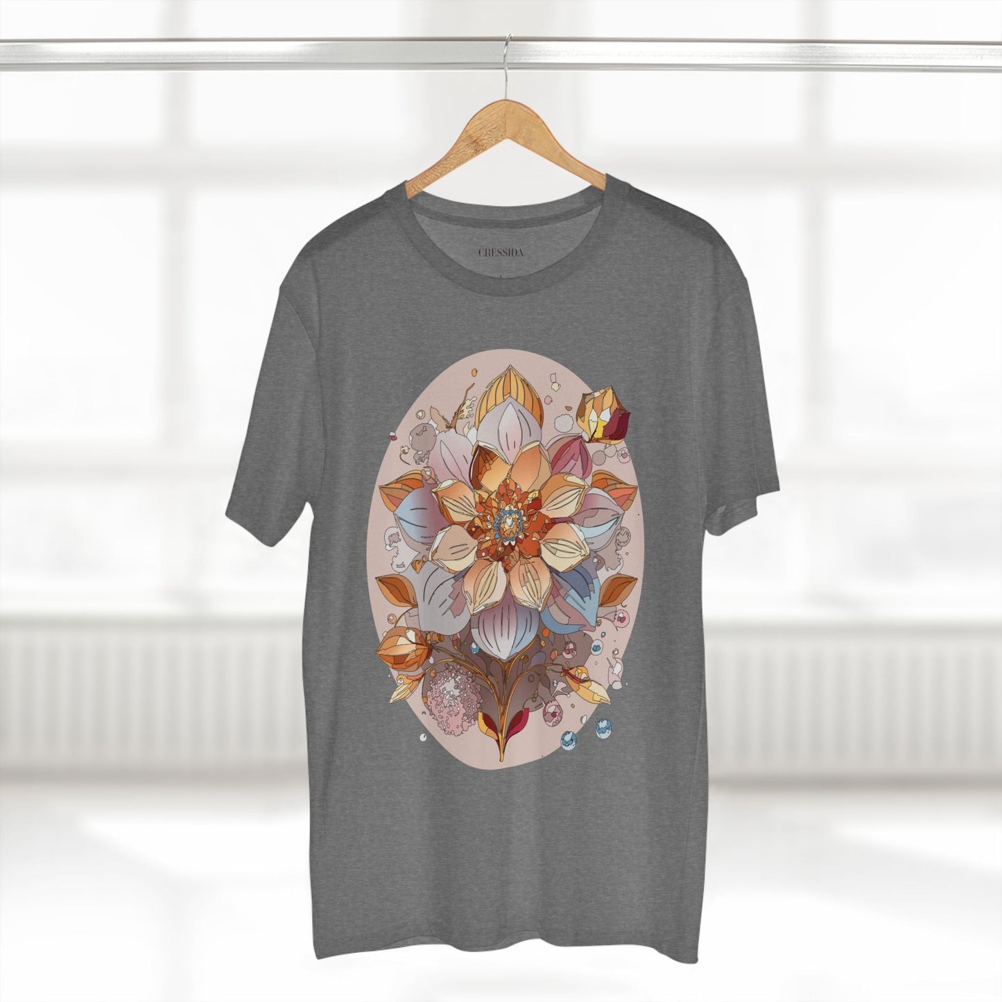 Floral Graphic T-Shirt Unisex 100 Cotton Art Design with Antique Flowers Tee 24