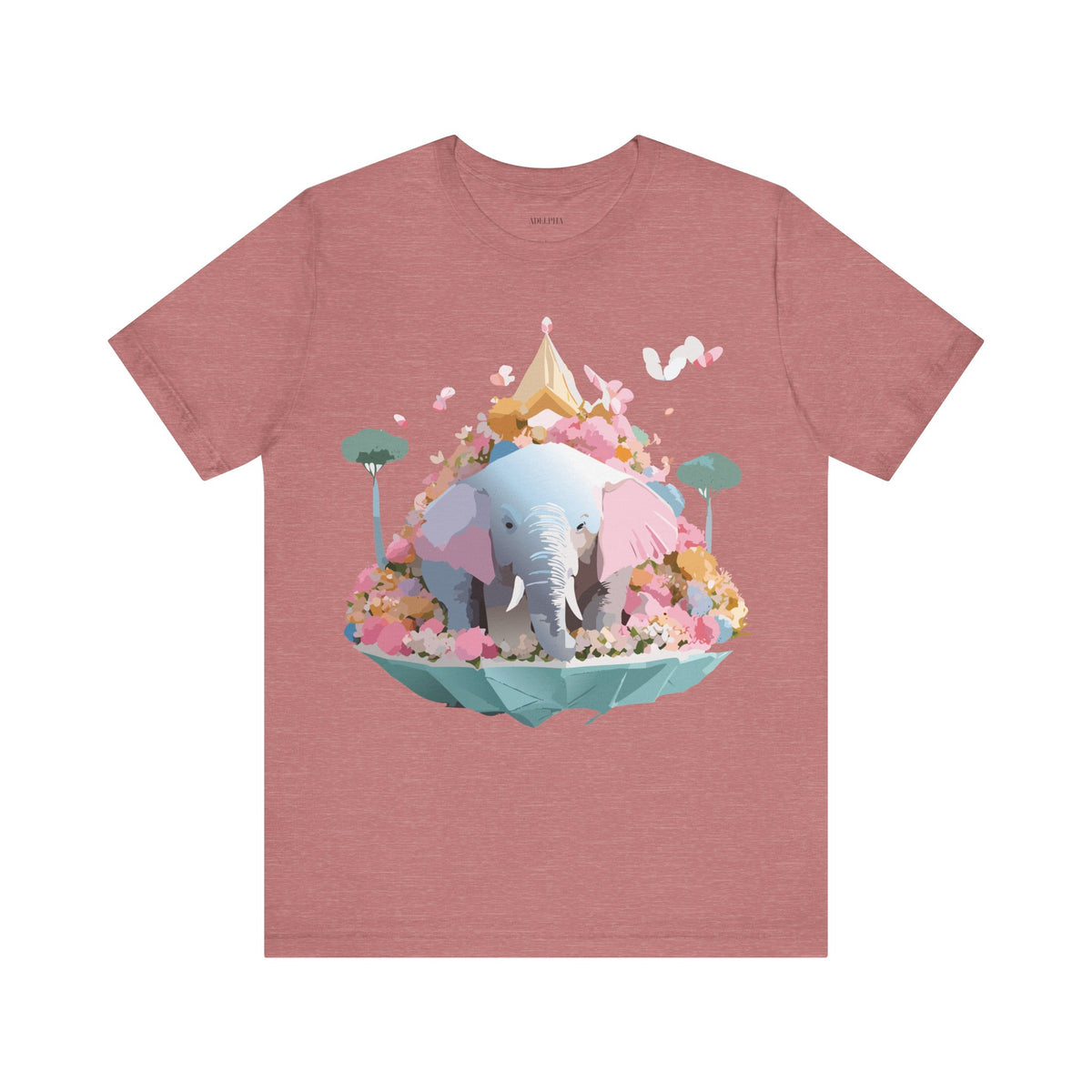 Elephant Graphic Unisex Cotton Bella+Canvas Tee with Art Animal Design d11