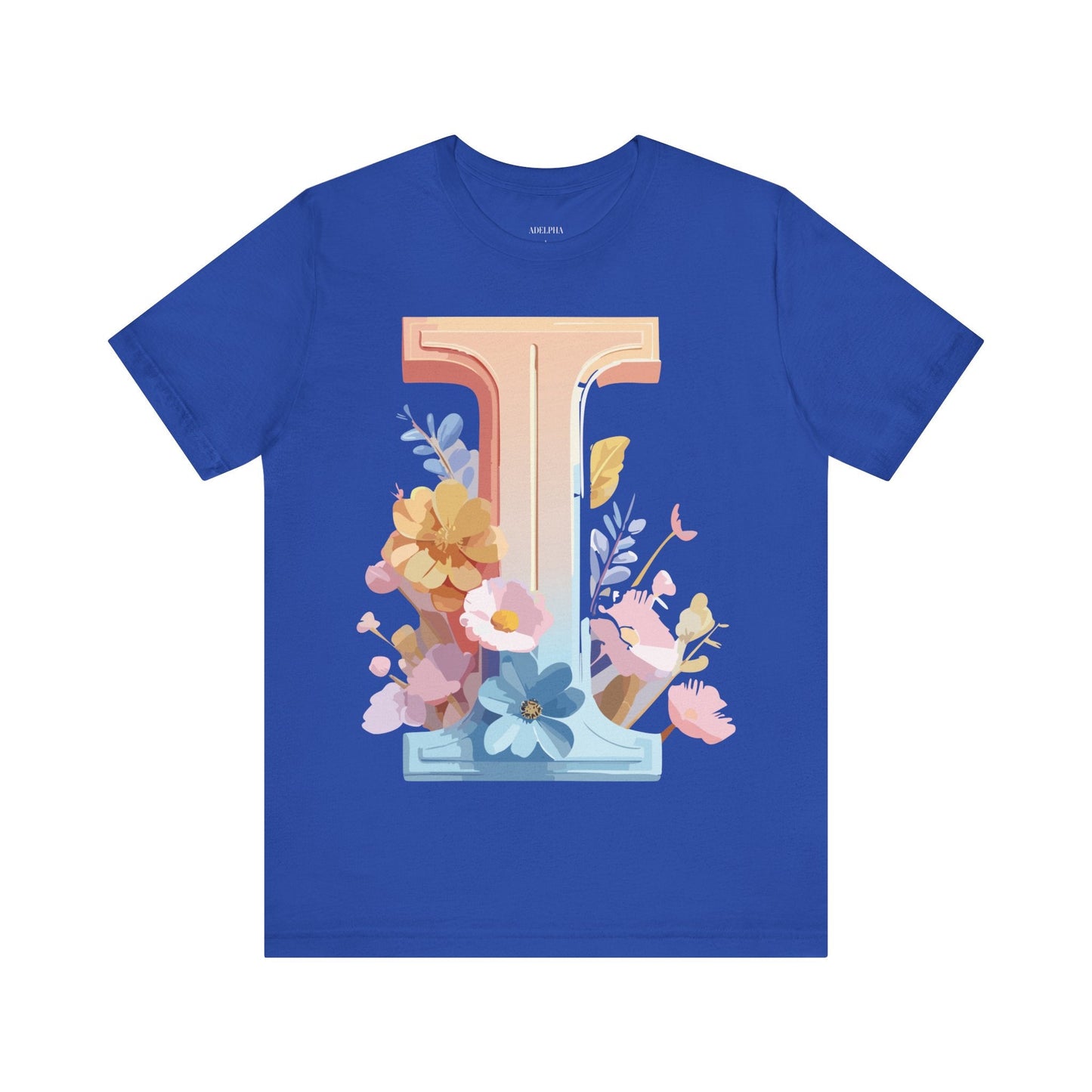 Letter I Shirt Graphic Tee Unisex Vintage Inspired Adelpha Art Design Short Sleeve Tee