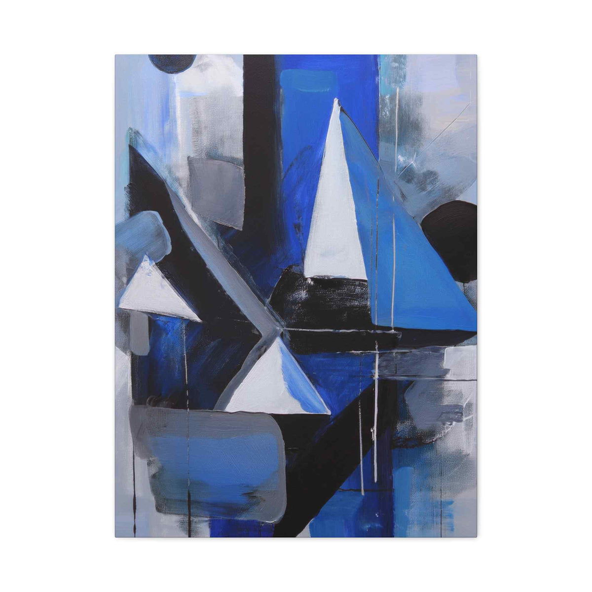 Blue Abstract Painting Print Canvas 20x24,20x30,24x30, 24x32,24x36,30x40, 32x48,36x48,40x60 Pine-Wood Inner Frame ABS-26