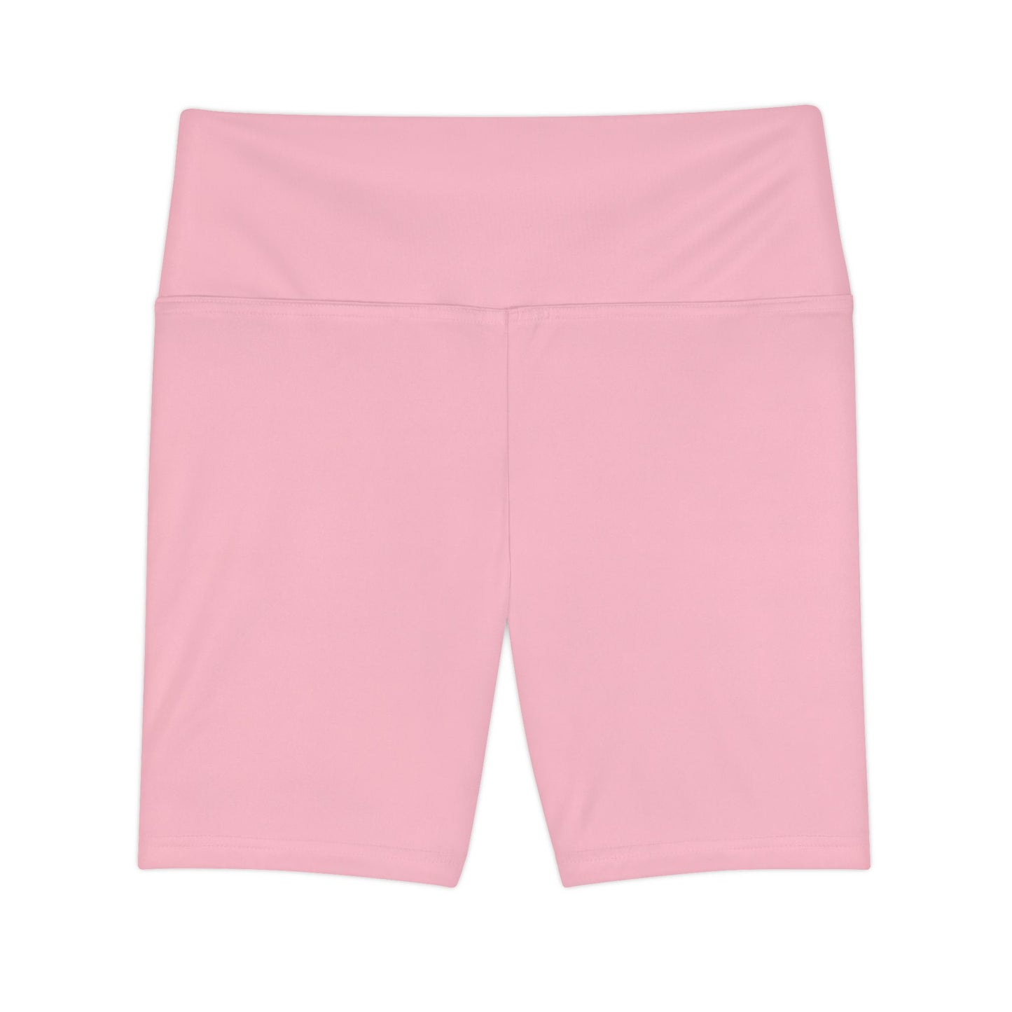 Pastel Pink Women's Workout Shorts — Solid High-Waist Biker Shorts for Exercise & Everyday Wear