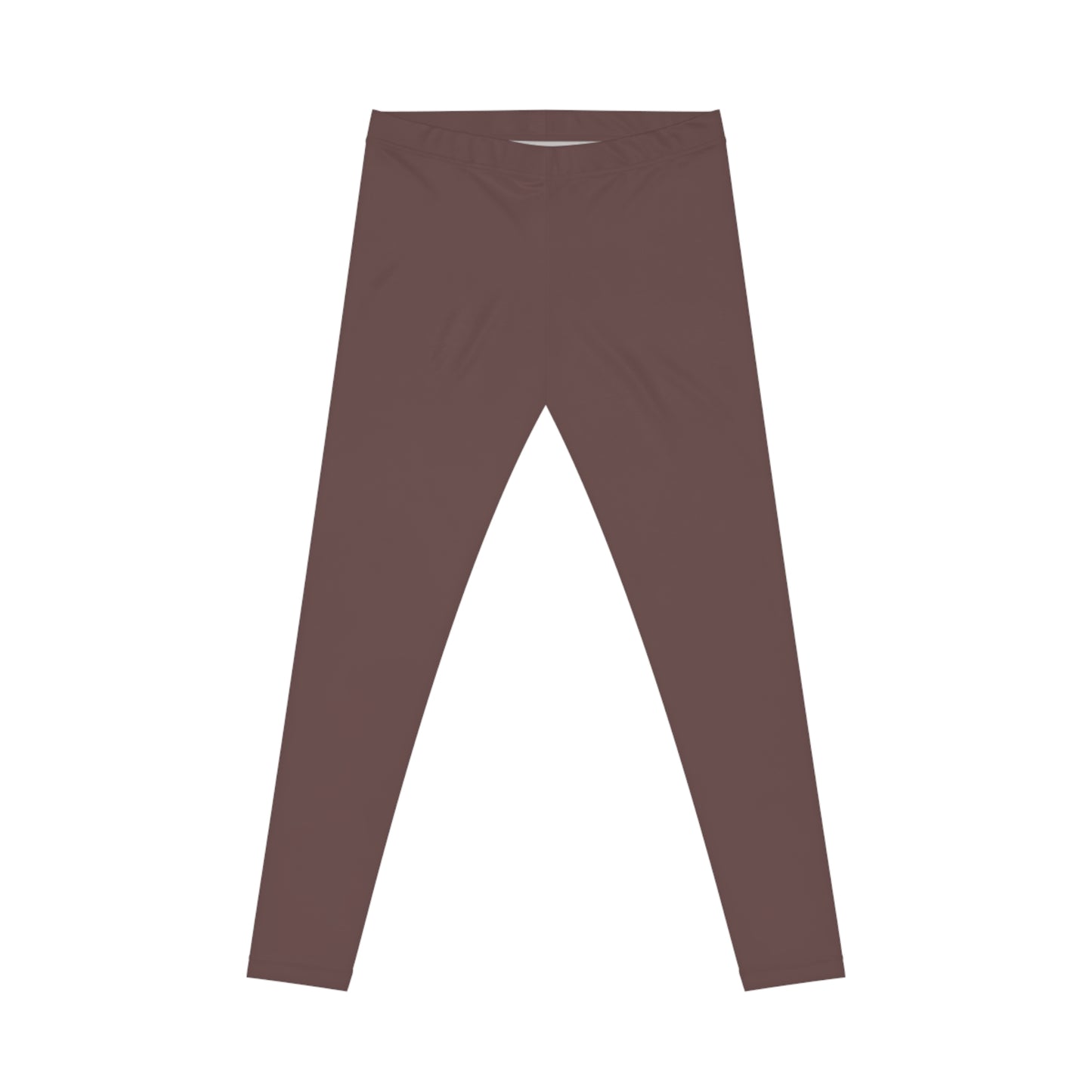 Plum Brown Color Women's Poly-Span Casual Leggings XS-2XL