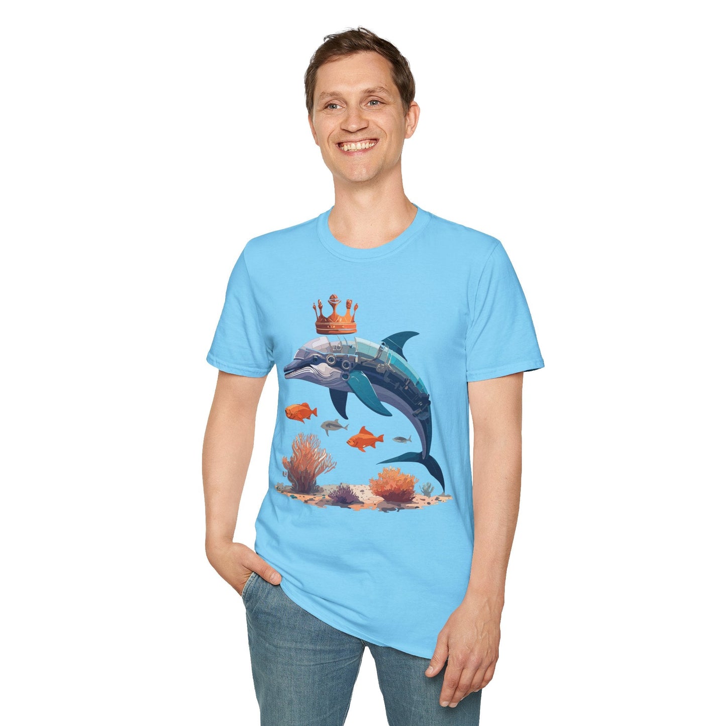 Dolphin Shirt Unisex Softstyle Short Sleeve Tee Gildan 64000 100 Percent Ring Spun Cotton
