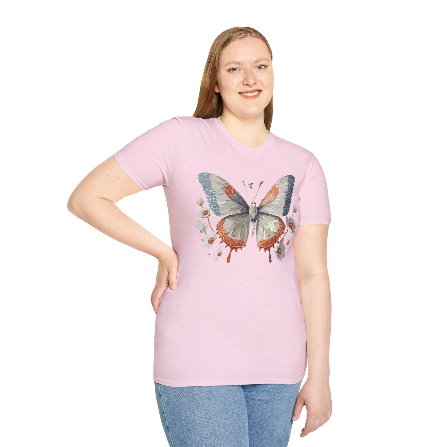 Butterfly Shirt Unisex Short Sleeve Cotton Tee Monarch Design For Men Women Comfort