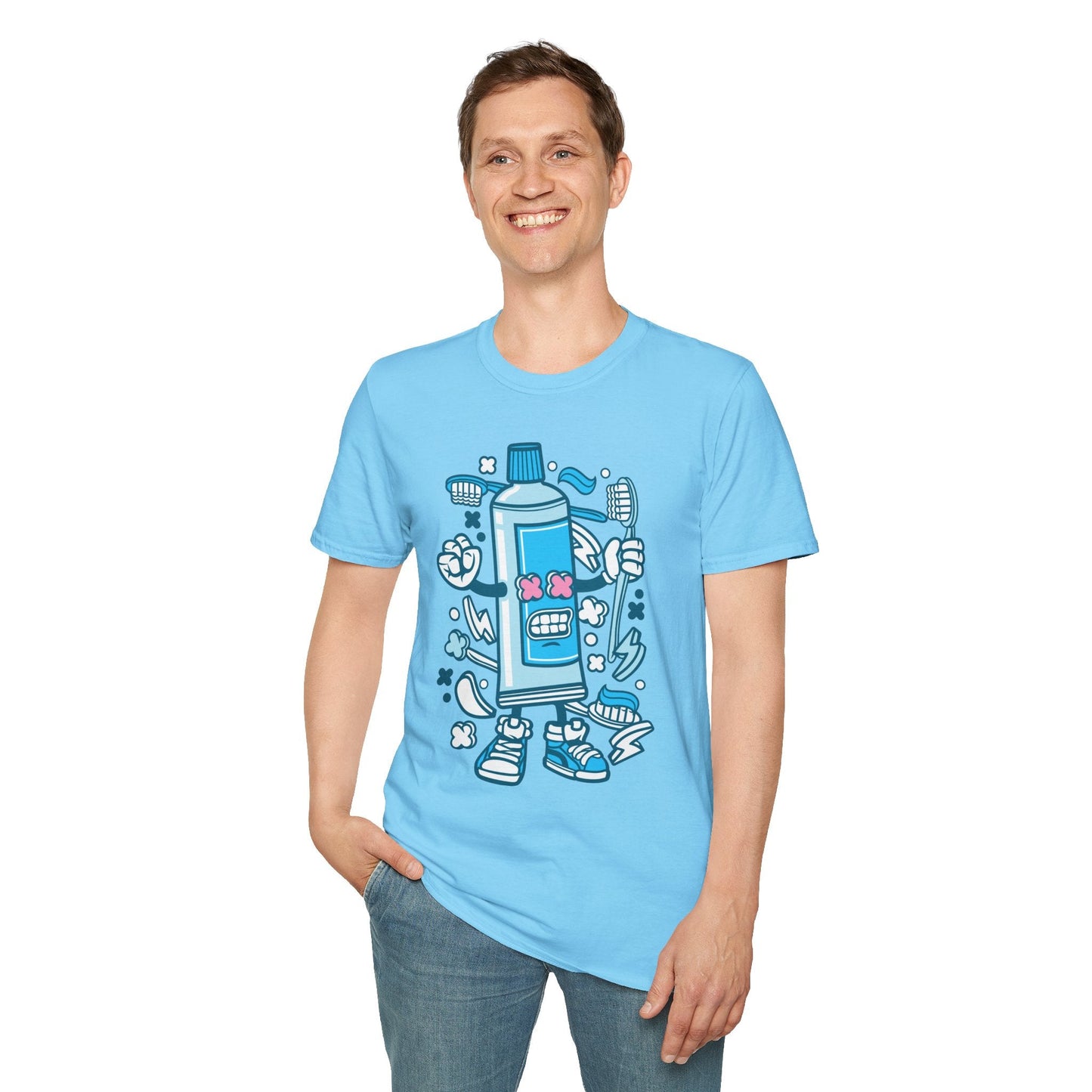 Cartoon Animation T Shirt Unisex Gildan Softstyle 64000 Tee With Fun Art Design Artwork
