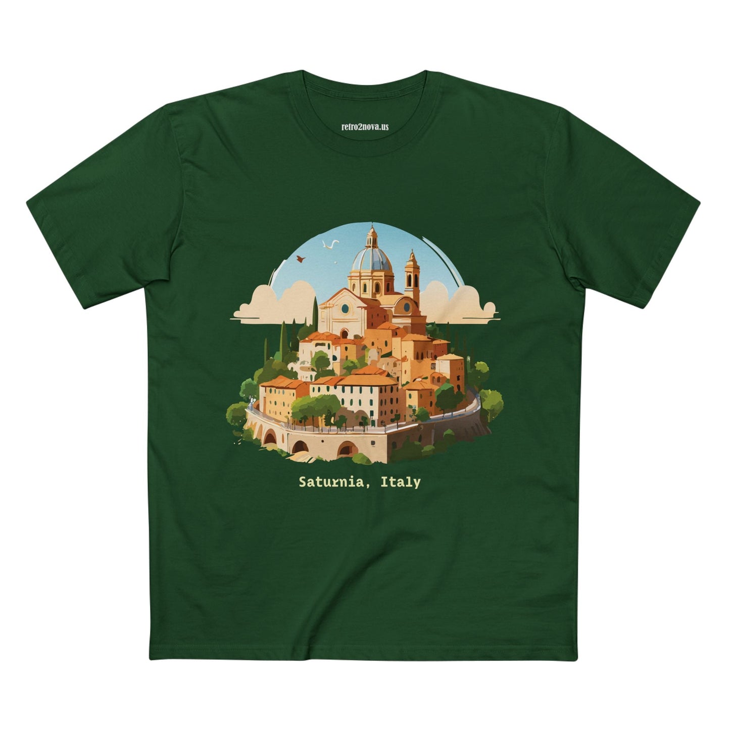Italy Travel Shirt Unisex Premium Cotton Art Tee By Retro2Nova TT64 For Everyday Comfort