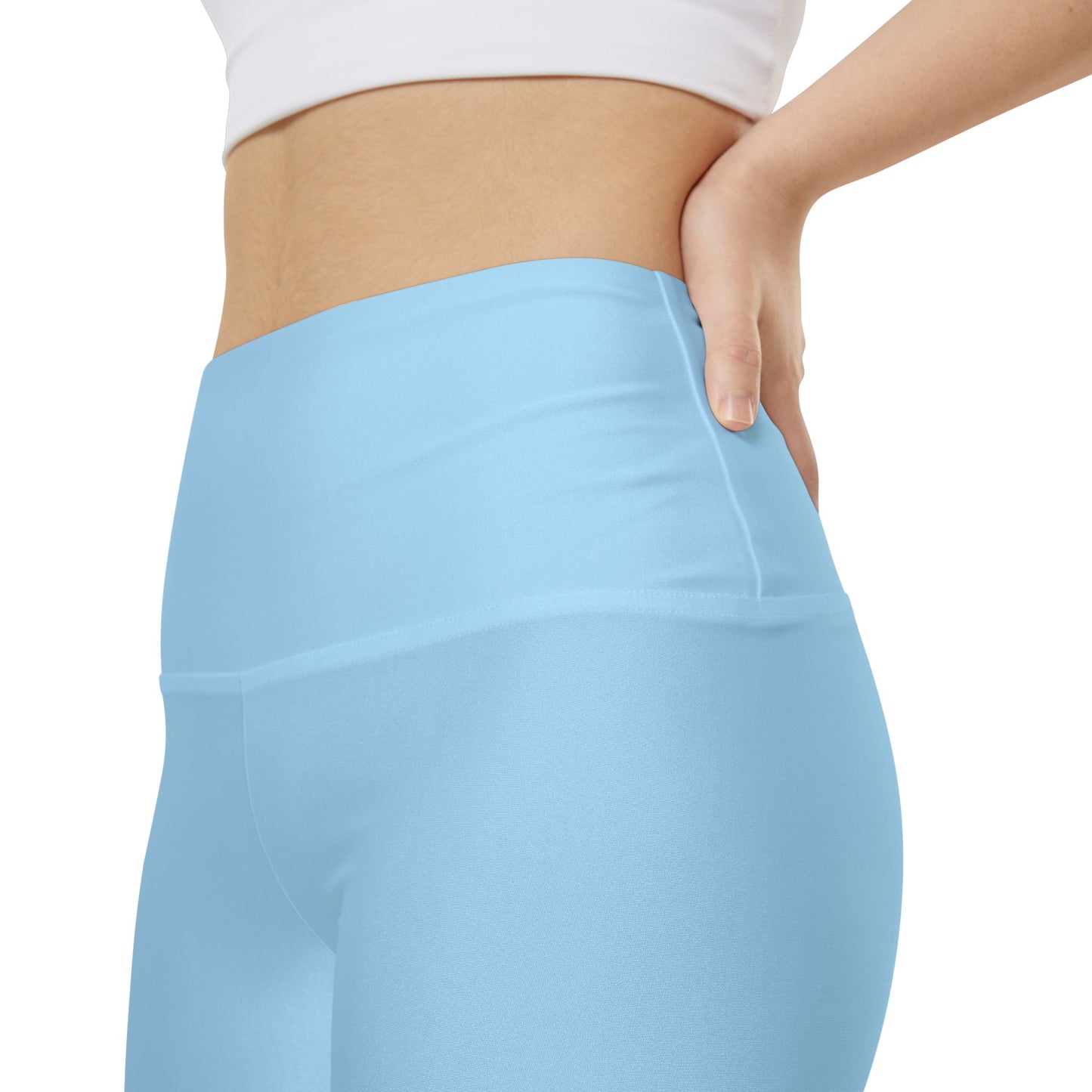 Icy Blue Women's Workout Shorts — Solid High-Waist Biker Shorts for Exercise & Everyday Wear