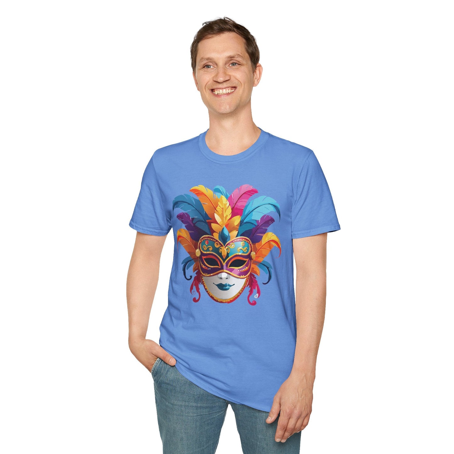 Mask Graphic Unisex Cotton Masquerade Design Artwork Tee 8