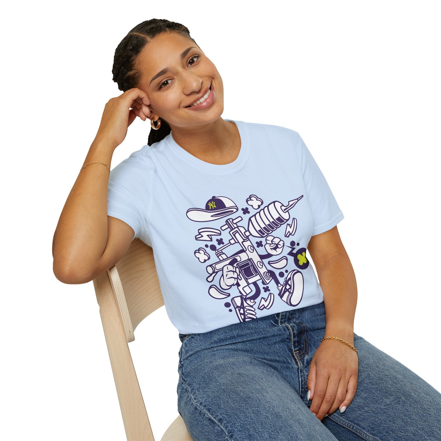 Cartoon Animation T Shirt Funny Tee Shirt Unisex Gildan Softstyle 64000 100 Percent Ring Spun Cotton