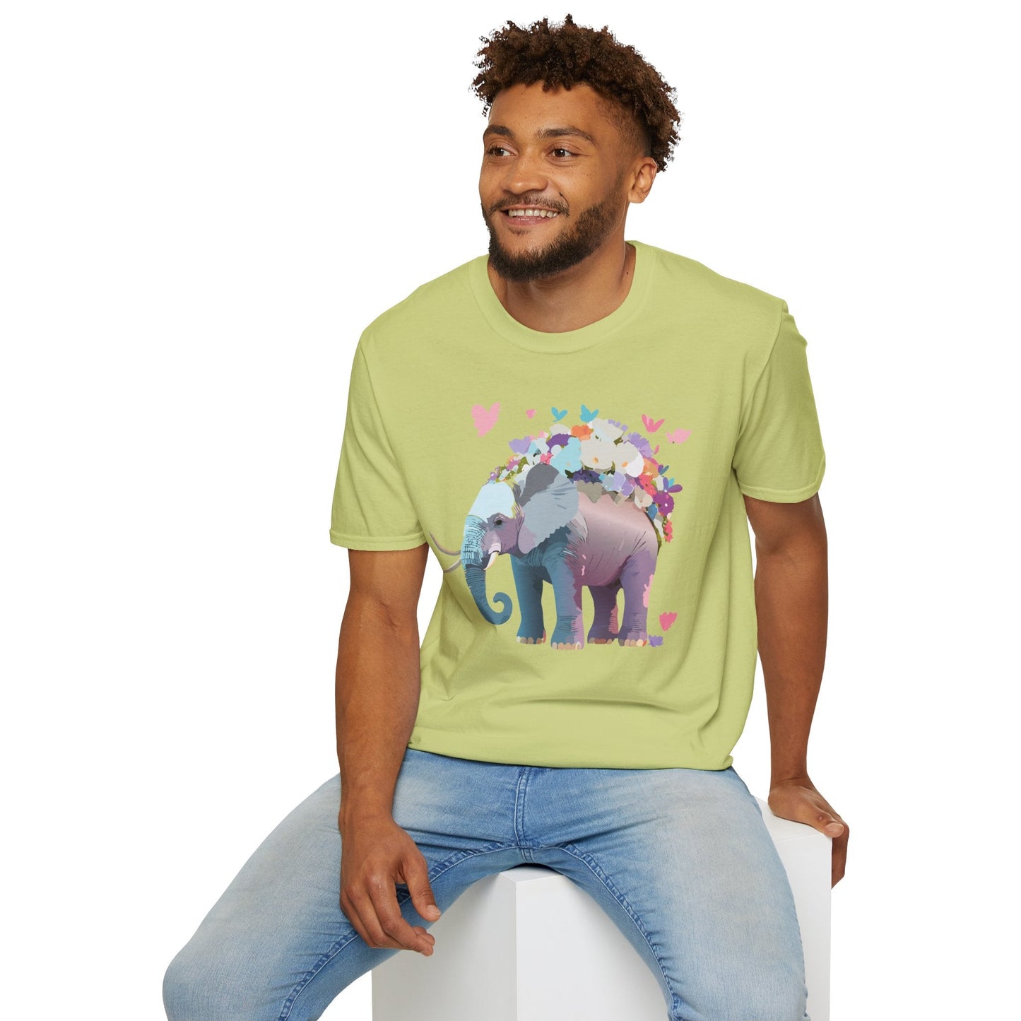 Elephant Graphic T Shirt Unisex Cotton Softstyle Tee Gildan 64000 Elephant Design For Animal Lovers