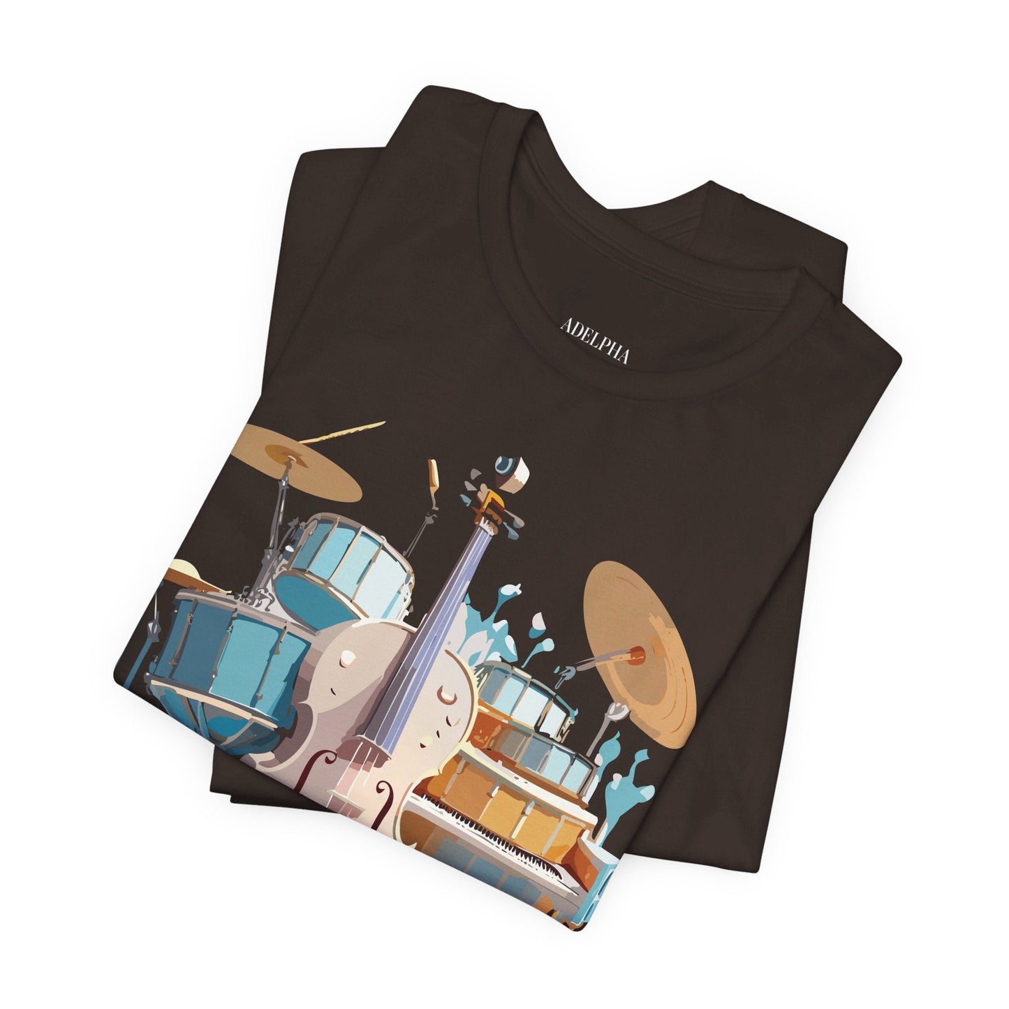 Music Graphic Unisex 100 Cotton Vintage Art with Musical Elements Tee 84