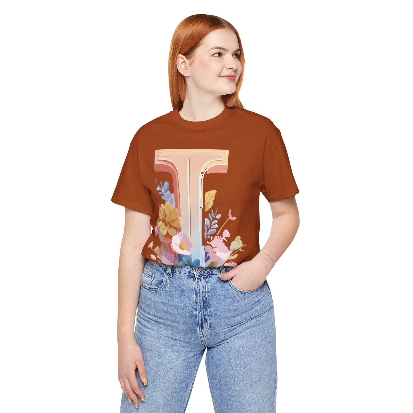 Letter I Shirt Graphic Tee Unisex Vintage Inspired Adelpha Art Design Short Sleeve Tee