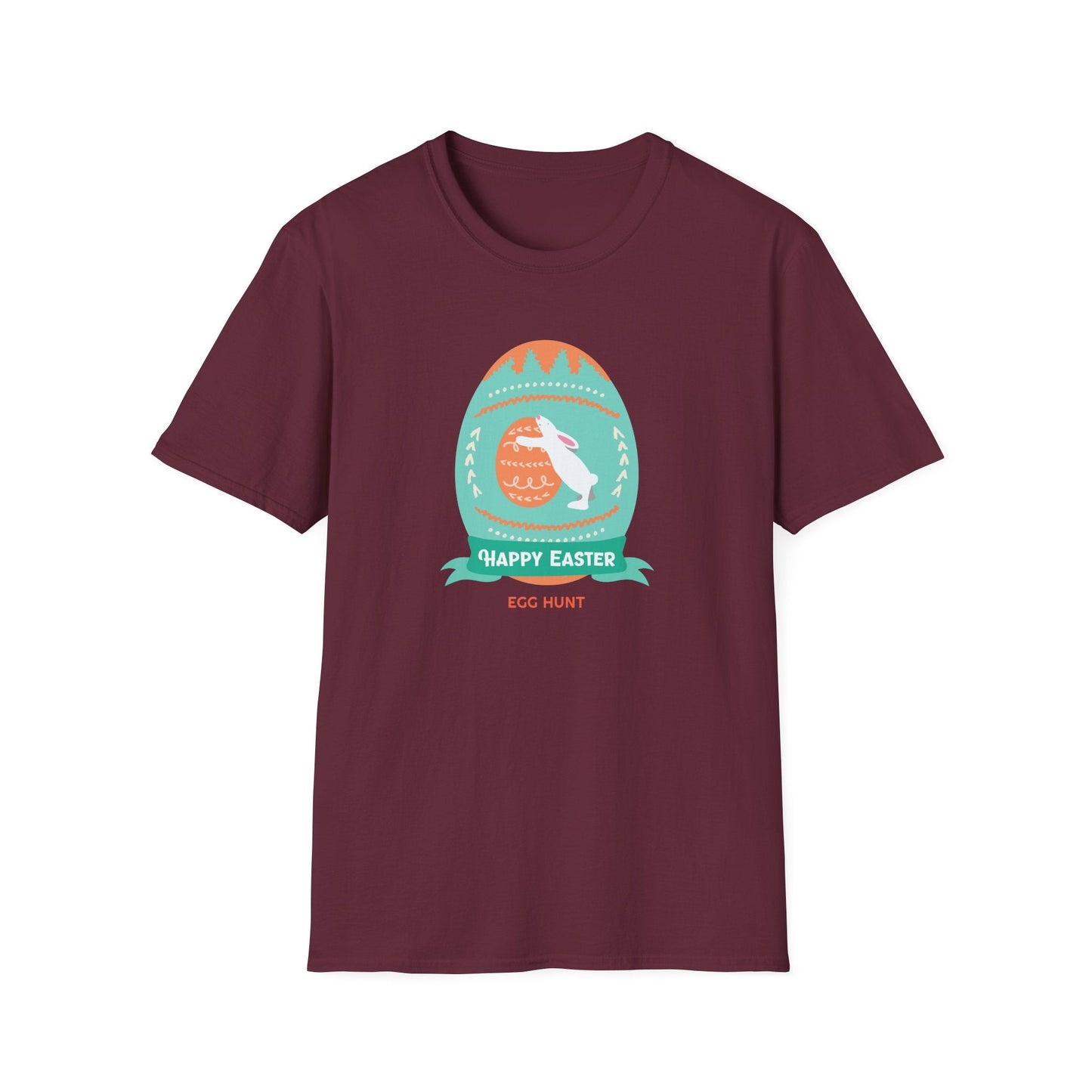 Easter Egg T Shirt Unisex Softstyle Tee With Easter Signature Design 100 Percent Ring Spun Cotton