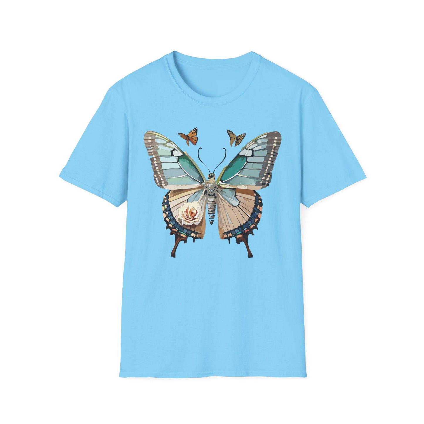 Butterfly Shirt Unisex T Shirt Monarch Print Softstyle Premium Gildan 64000 Cotton Tee