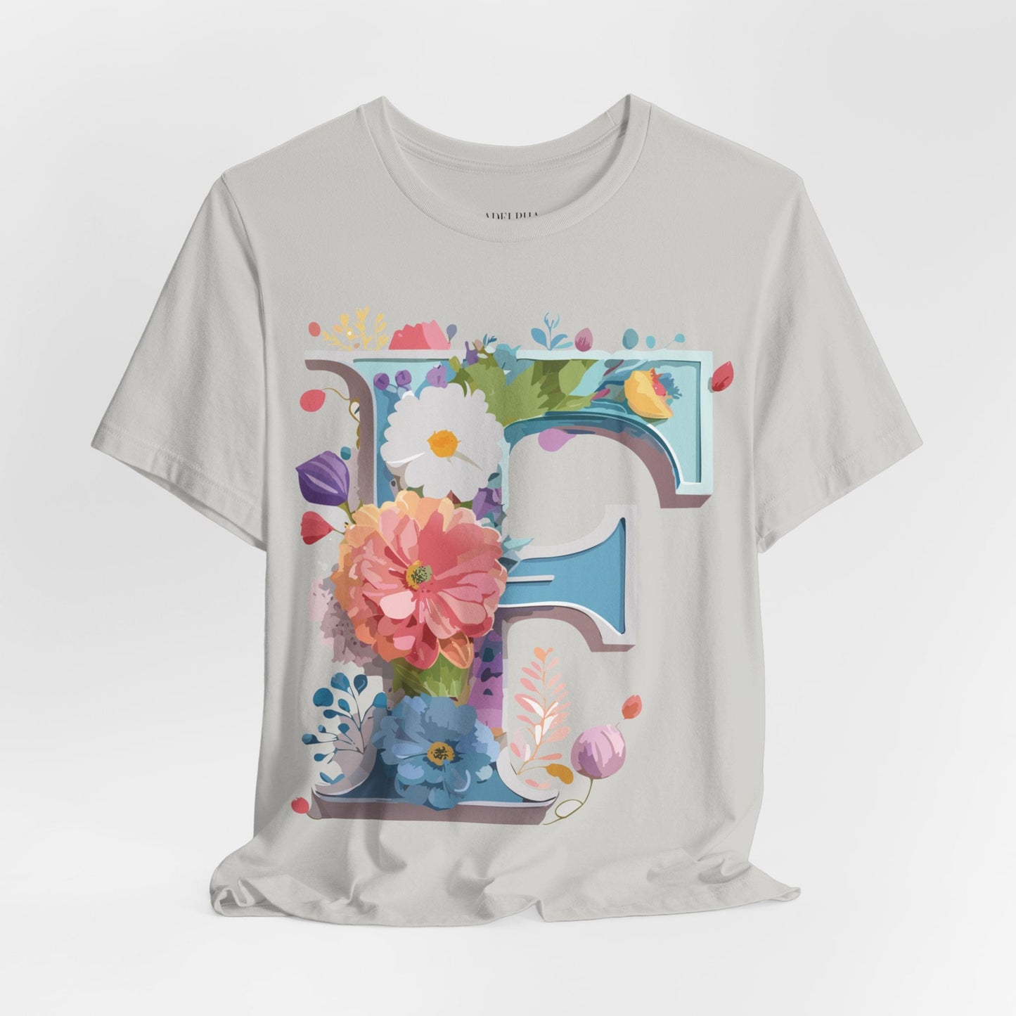 Letter F Shirt Unisex Graphic Tee Vintage Inspired Artwork By Adelpha Short Sleeve