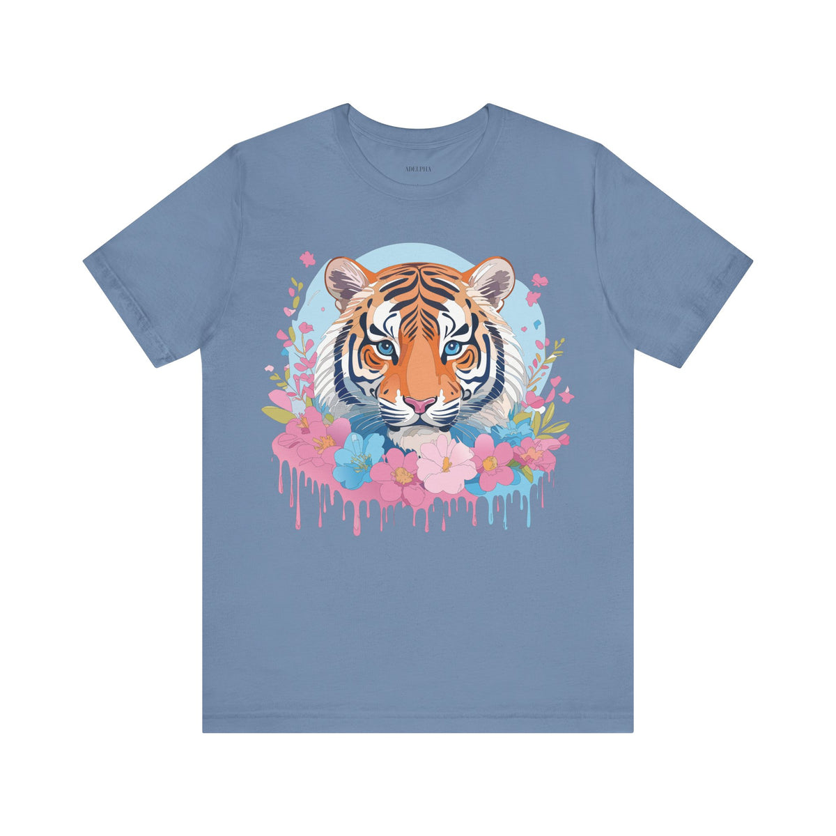 Tiger Graphic Unisex Cotton Bella+Canvas Tee with Art Animal Design e71