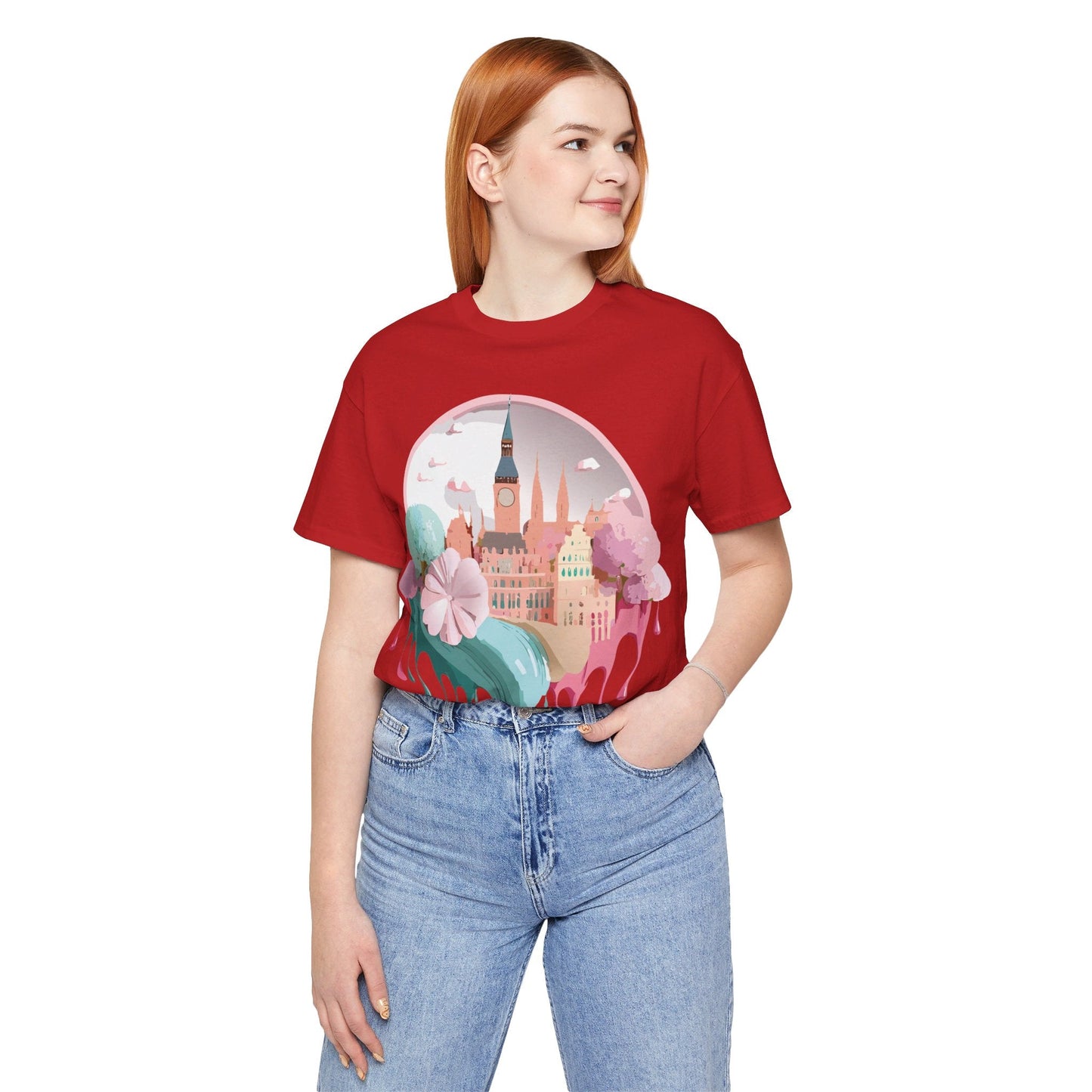 Prague Tourist Graphic Tee by Adelpha Unisex Vintage Style Short Sleeve Shirt Collection