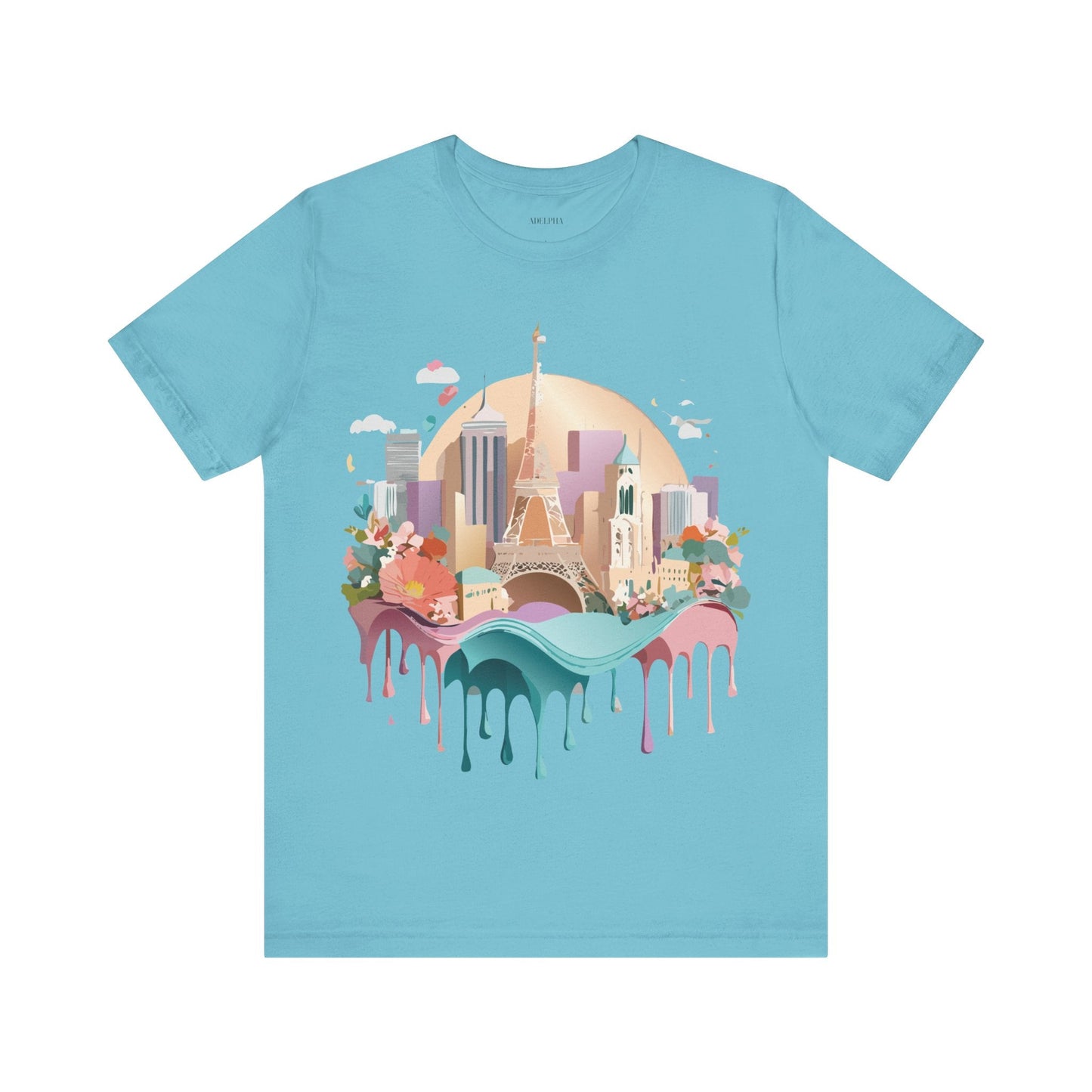 Tourist Shirt With Paris Graphic Tee Unisex Jersey Short Sleeve Art Design Adelpha Vintage Inspired