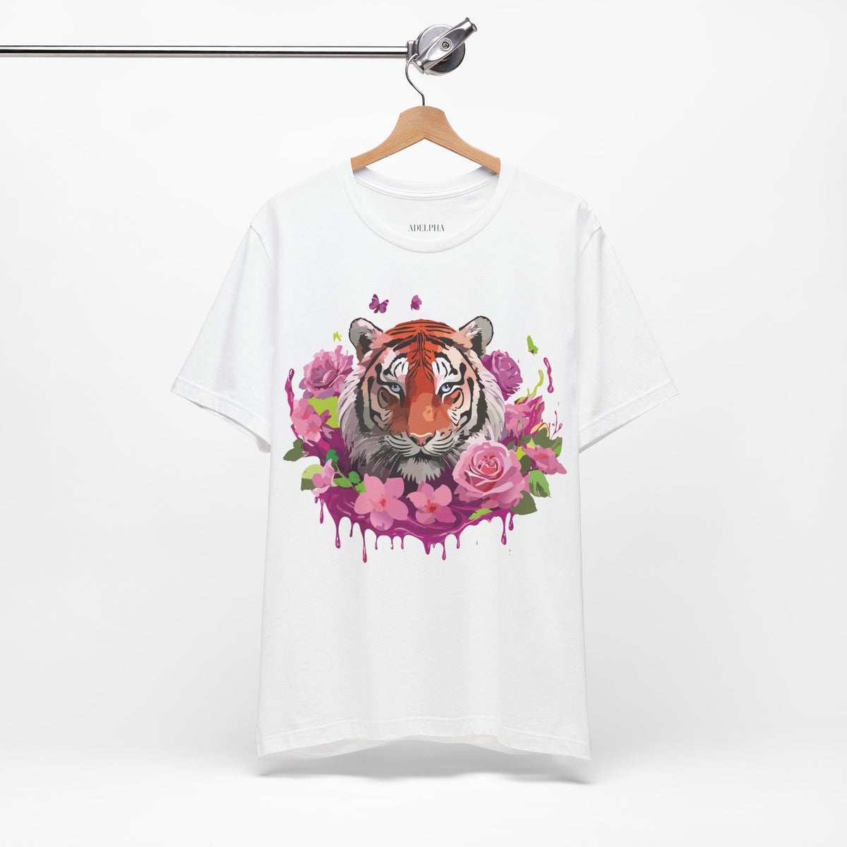 Tiger Graphic Unisex Cotton Bella+Canvas Tee with Art Animal Design d91