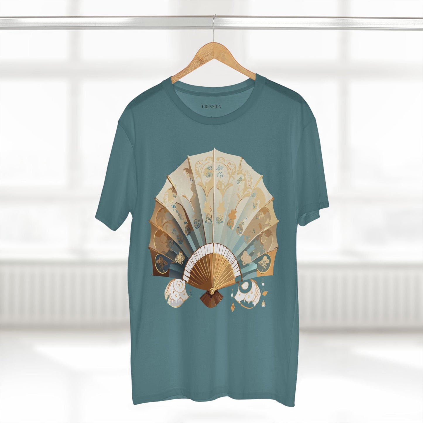 Antique Fan Graphic Design T-Shirt Unisex 100 Cotton Floral Carnival Artwork Tee 14
