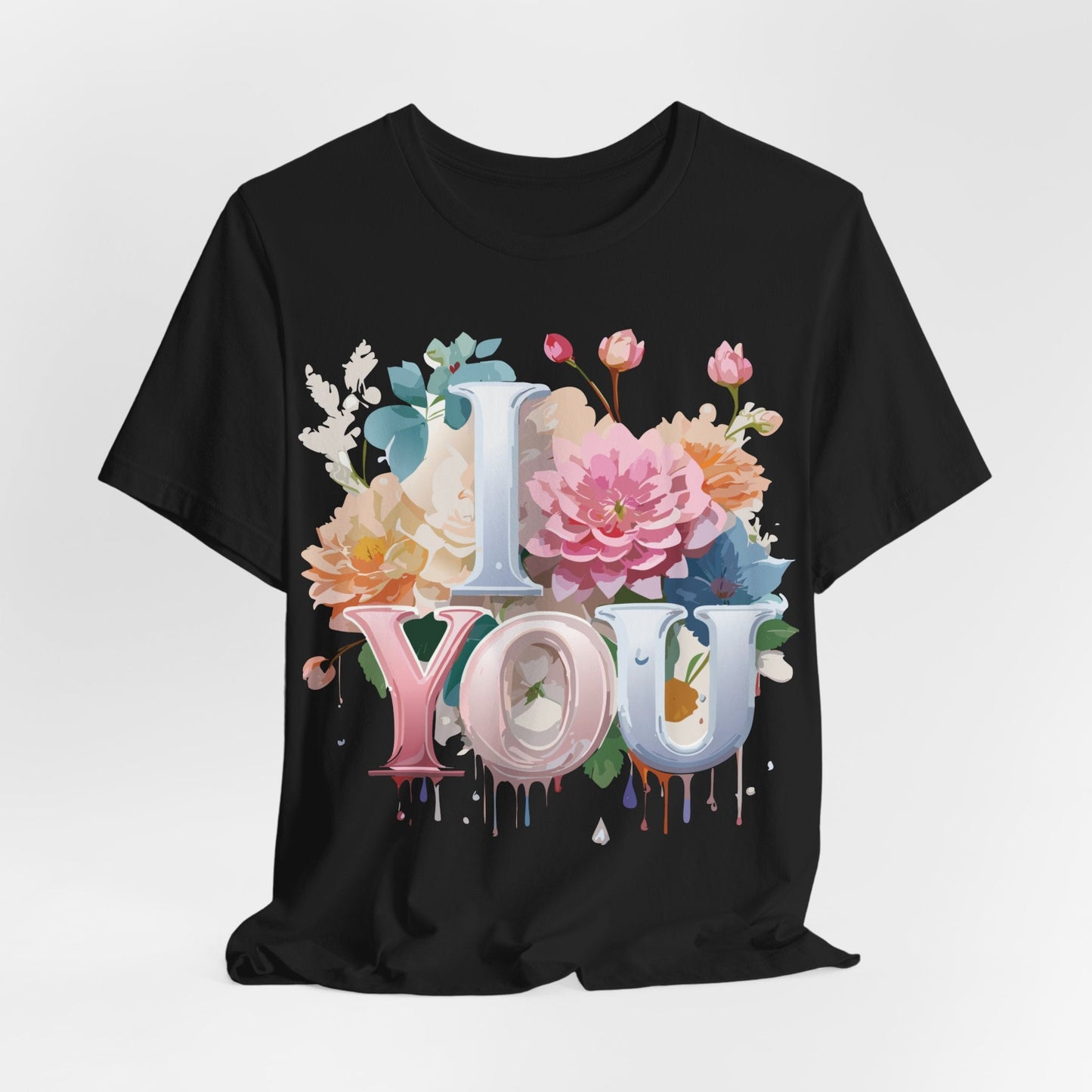 Valentine Day Graphic Unisex 100 Cotton Vintage Artwork with Love and Flower Design Tee 1