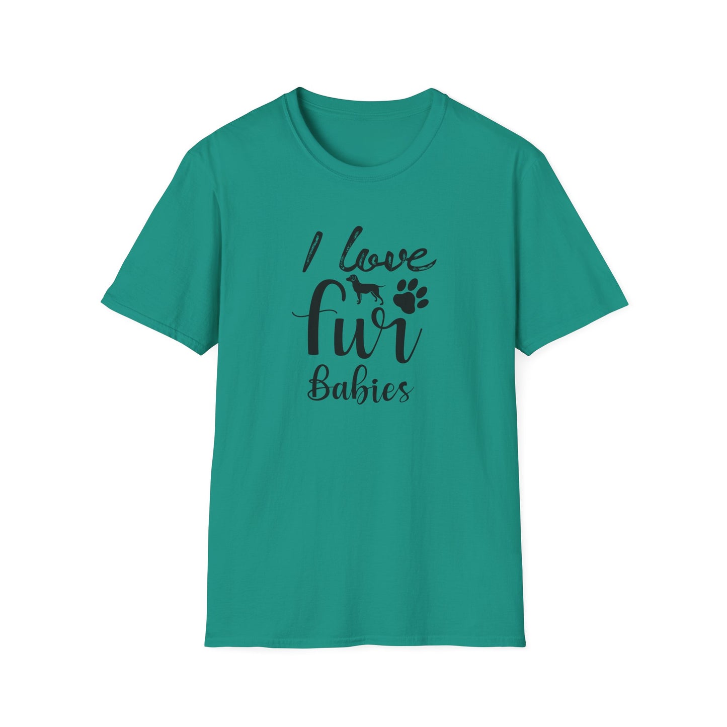 I Love Fur T-Shirt Dog & Cat Paw Graphic Tee for Pet Lovers Unisex Cotton T-Shirt Gildan Softstyle 64000 Tee