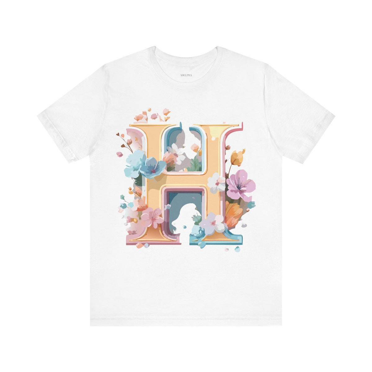 Letter H Graphic Unisex Cotton Bella+Canvas Tee with Art Letter Design