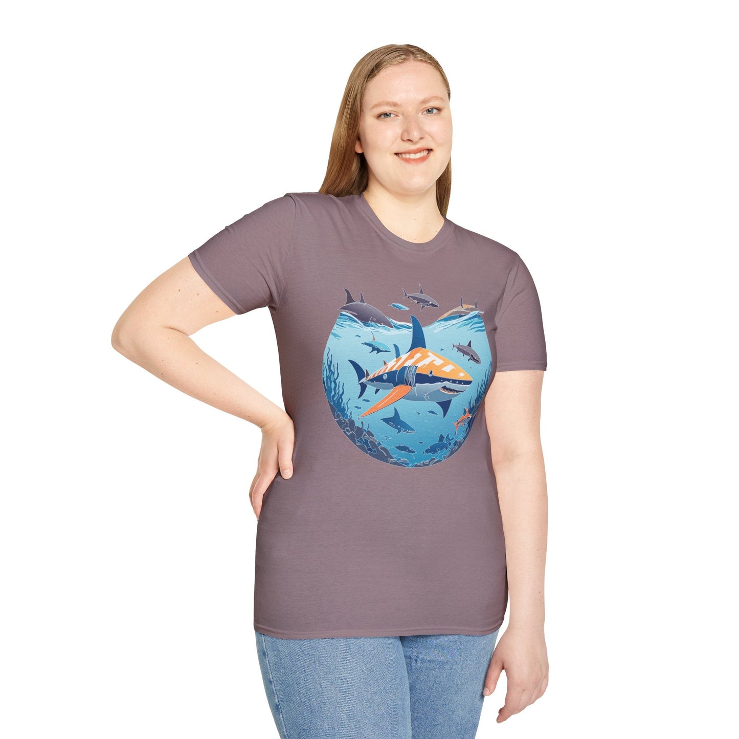 Ocean Tee Shirt Unisex Softstyle Gildan 64000 100 Percent Ring Spun Cotton Breathable U Boat Design