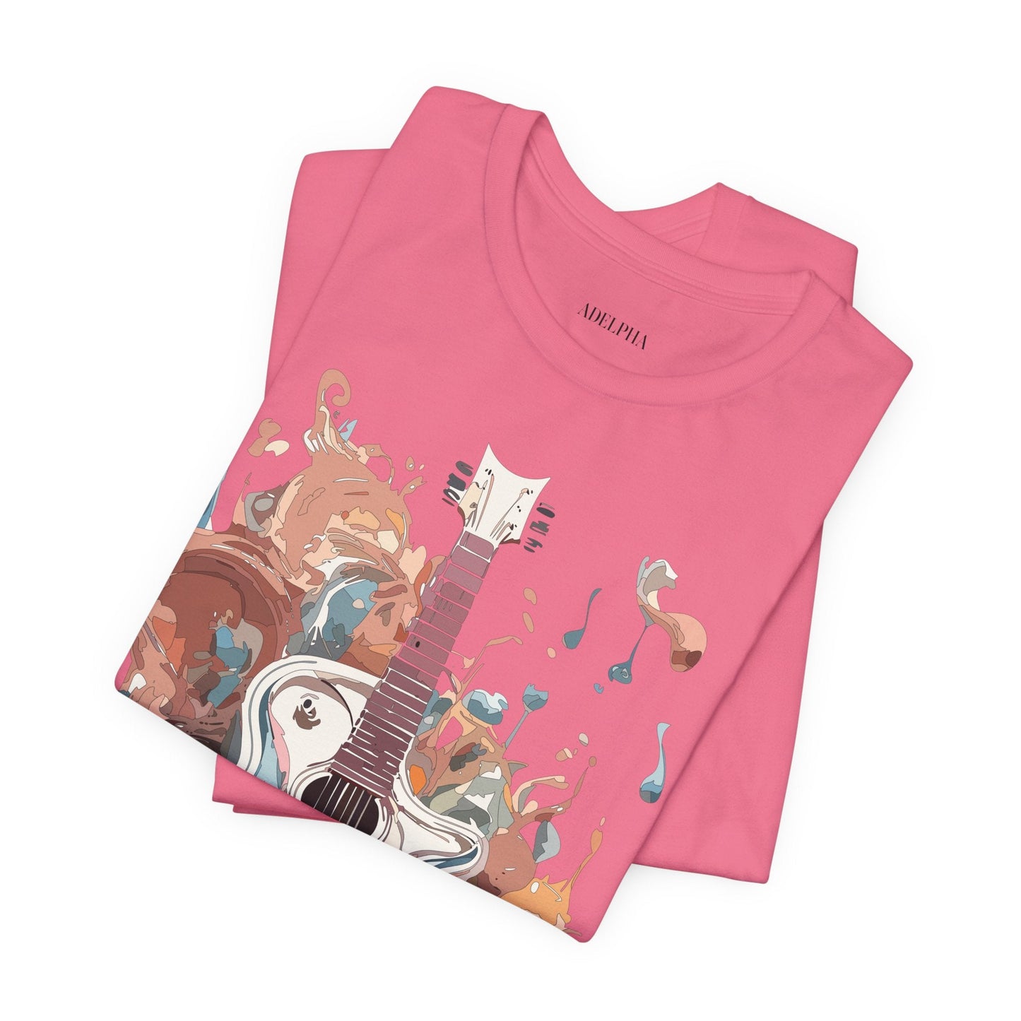 Music Graphic Unisex 100 Cotton Vintage Art with Musical Elements Tee 56