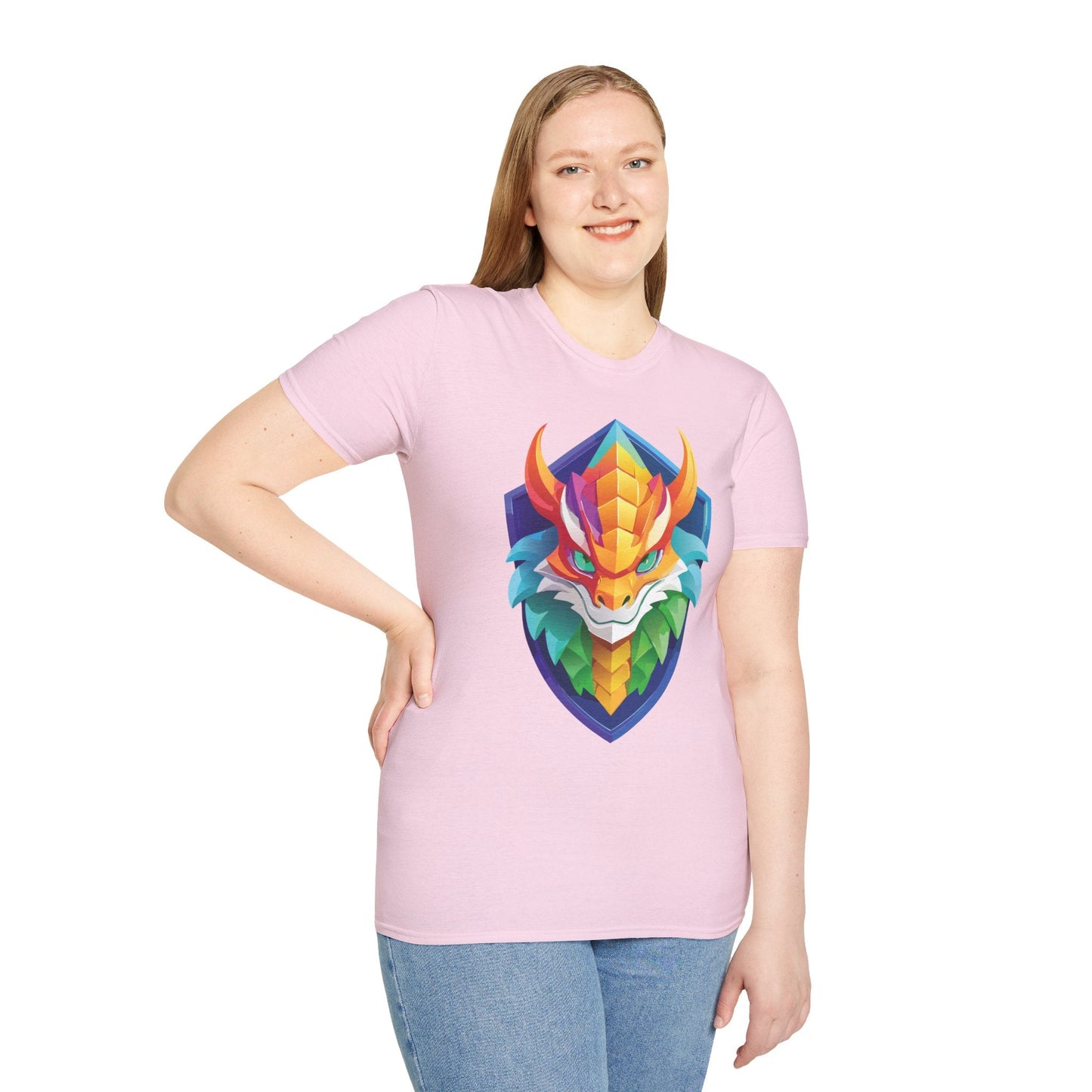 Dragon Graphic Unisex Cotton Softstyle Art Design Tee With Animals 6